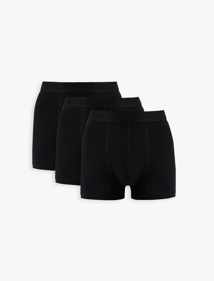 Pamuklu Basic Erkek 3'lü Boxer Seti