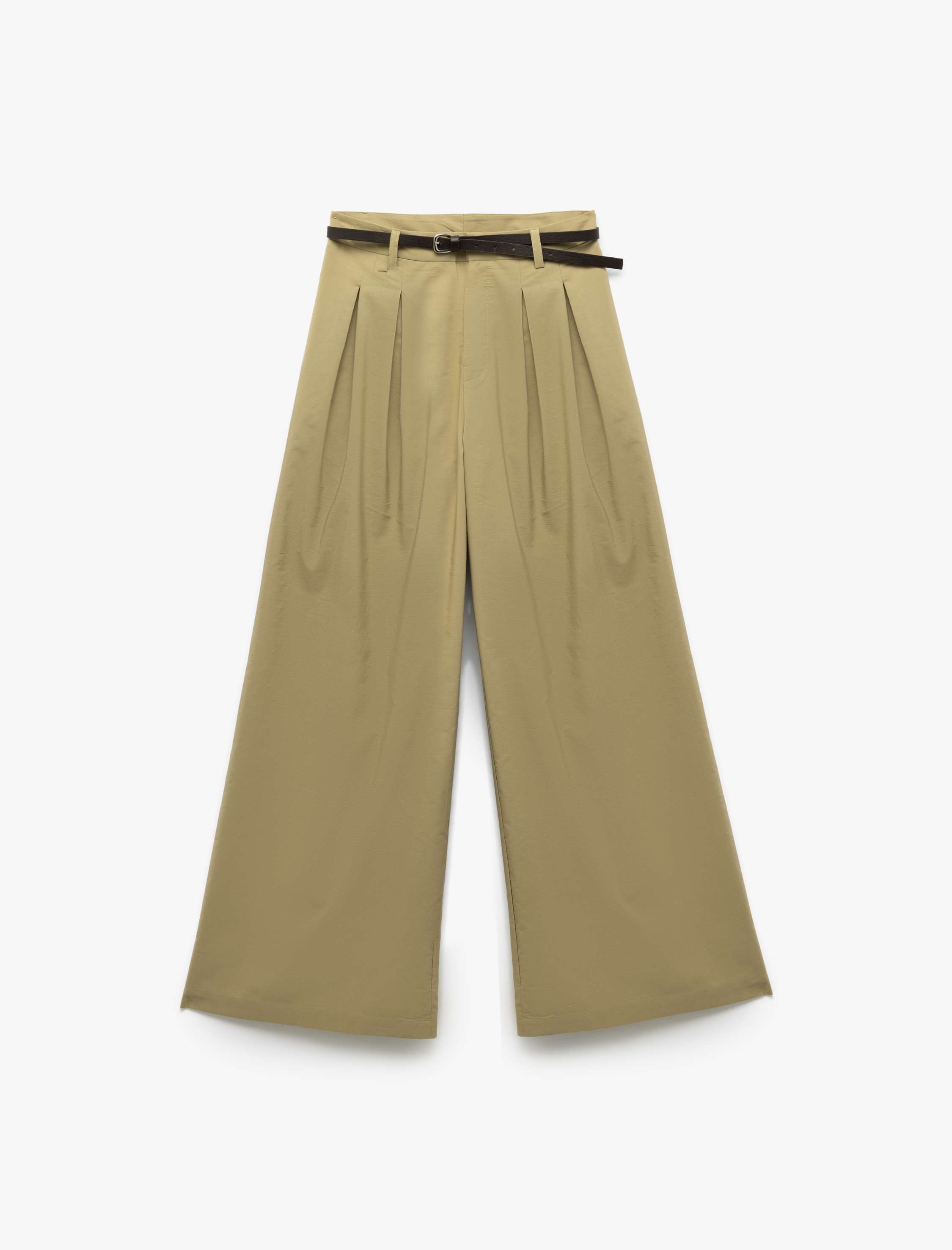   Koton X Sima Tarkan - Paraşüt Kumaş Cepli Kemerli Pile Detaylı Geniş Paça Pantolon