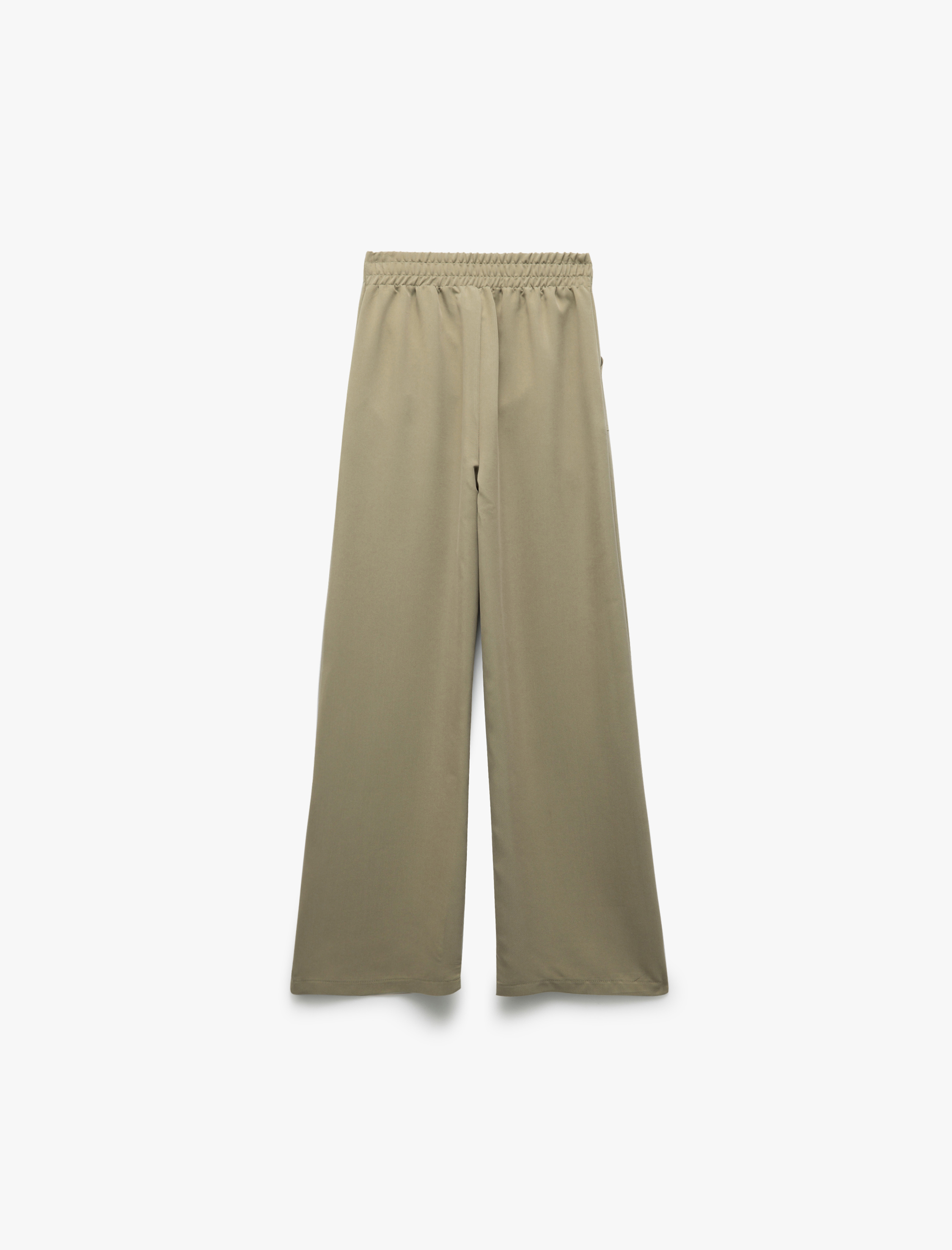  Kız Çocuk Modal Karışımlı Düğmeli Cepli Geniş Paça Pantolon