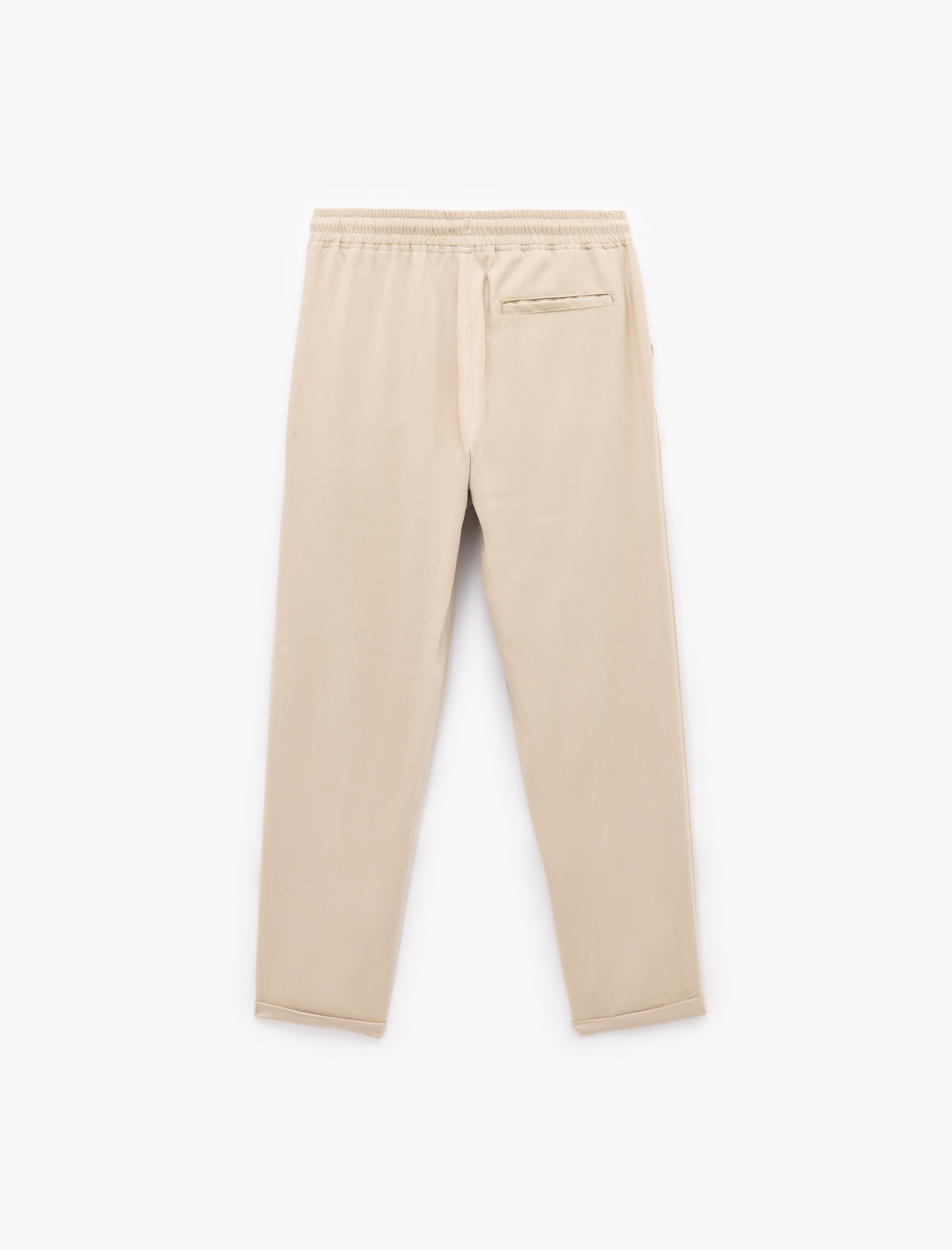   Viskon Cep Detaylı Rayon Tapered Beli Bağcıklı Pantolon