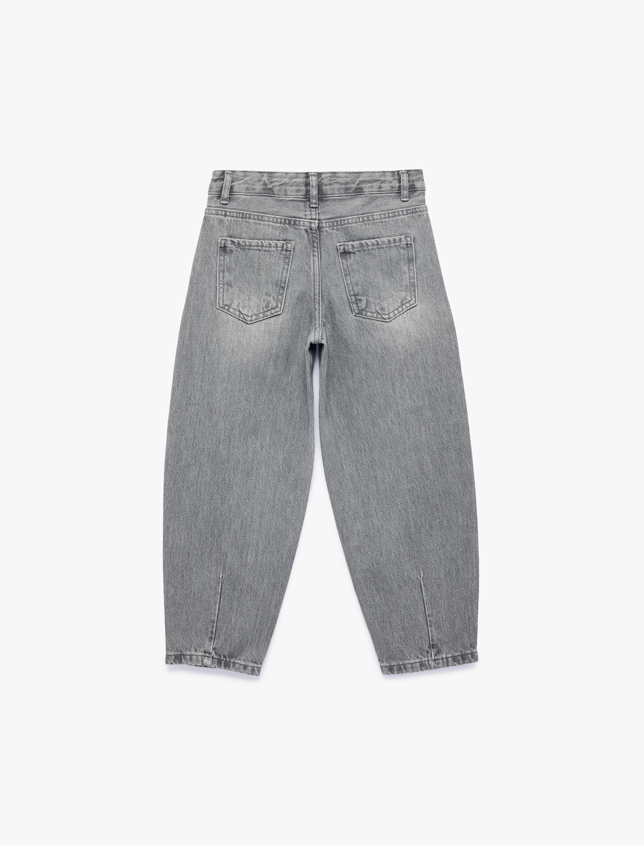  Kız Çocuk Pamuklu Loose Fit Normal Paça Balon Form Denim Pantolon