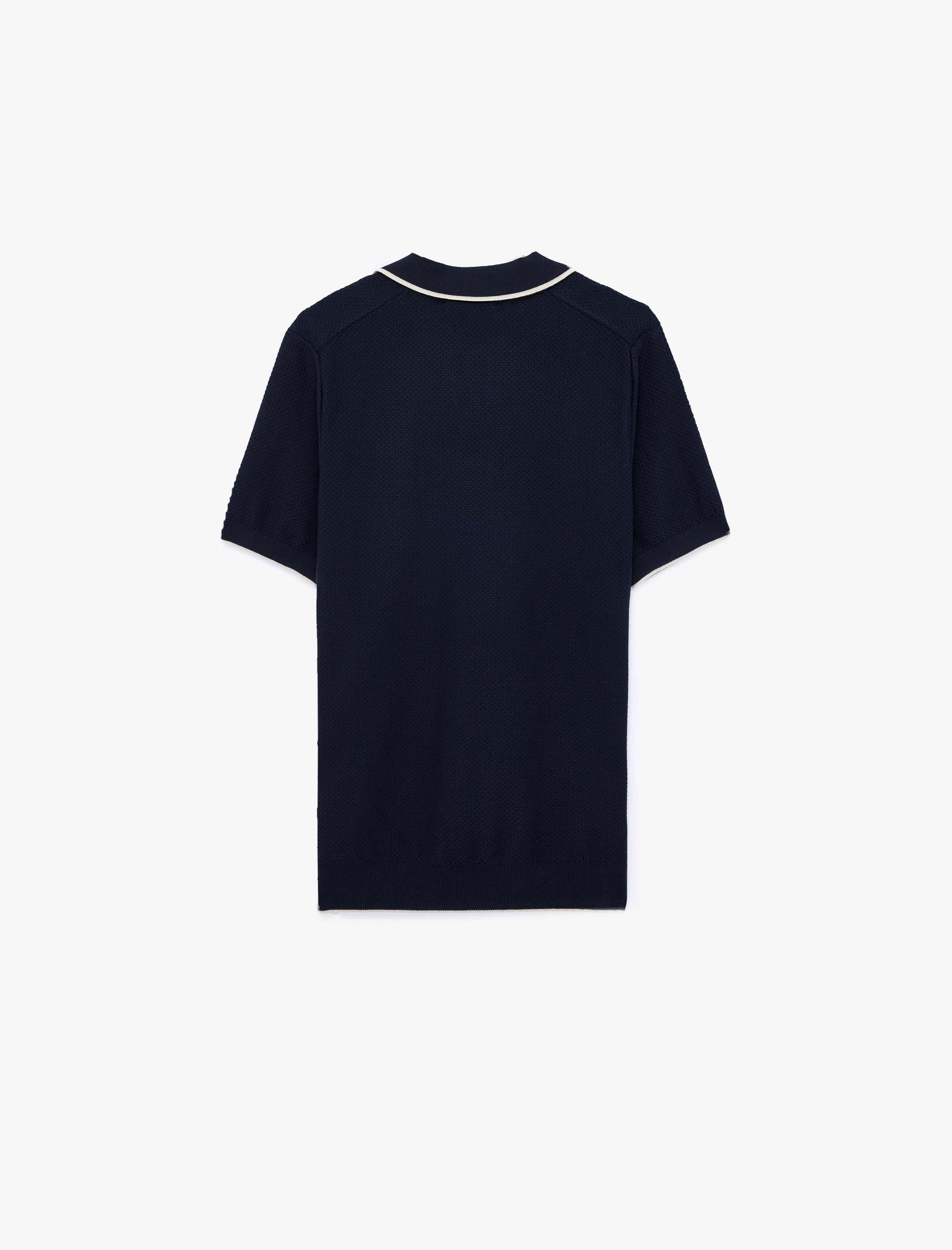   Regular Fit Pamuklu Çizgi Detaylı Polo Yaka Kısa Kollu Triko Tişört