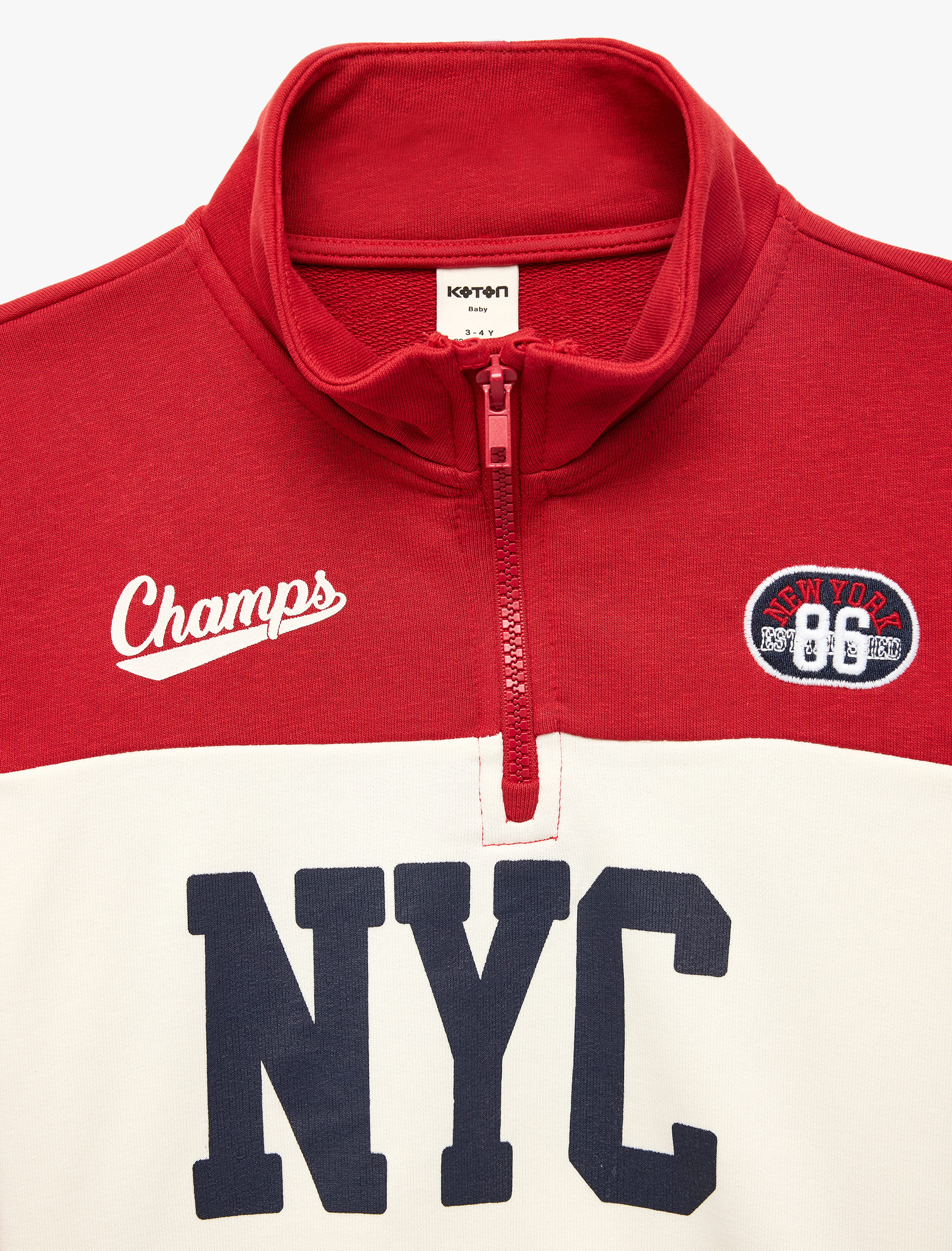  Erkek Bebek Uzun Kollu Renk Bloklu Dik Yaka Sweatshirt