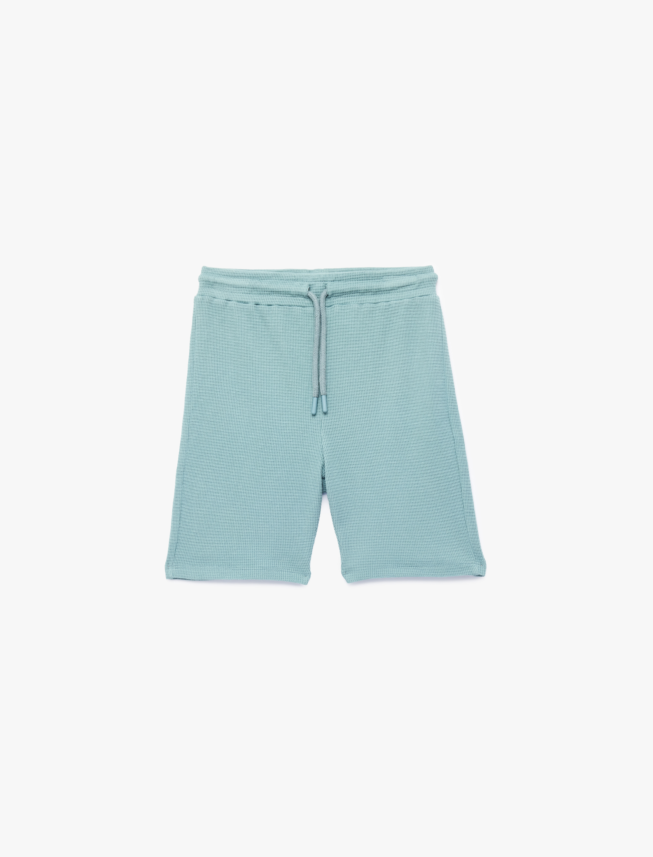  Erkek Çocuk Pamuklu Beli Bağlamalı Dokulu Basic Şort