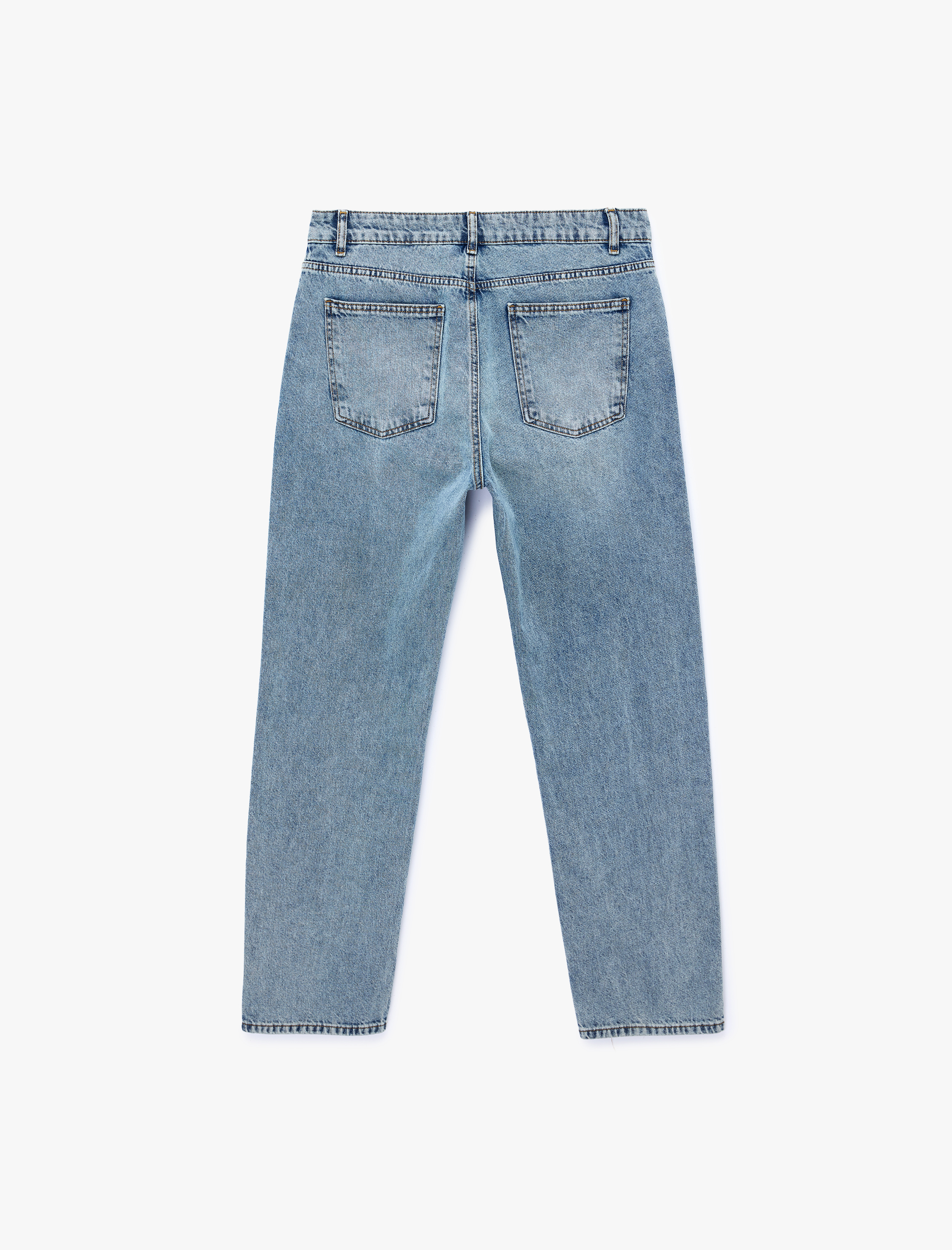   Pamuklu Normal Bel Vintage Straight Jean Pantolon