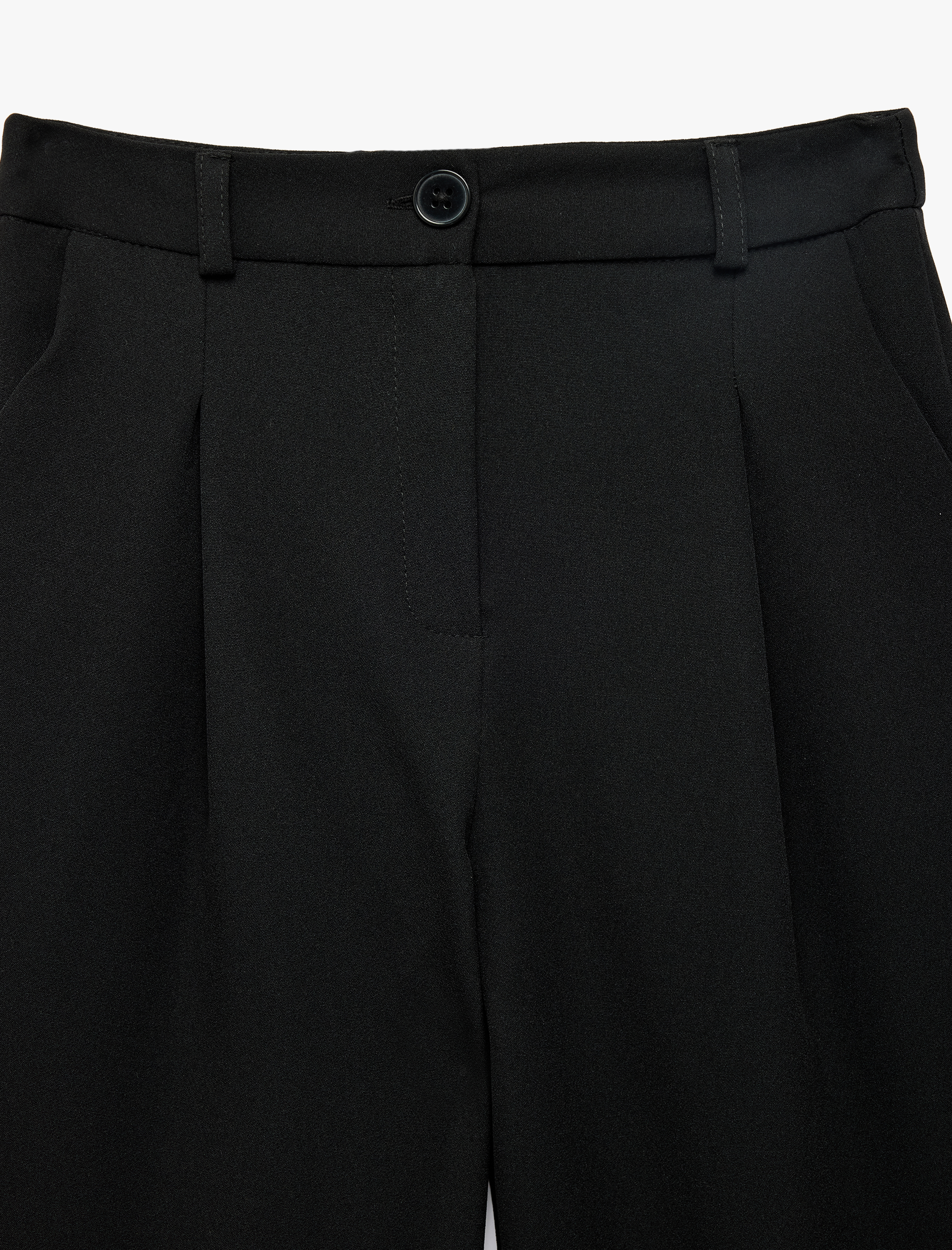  Kız Çocuk Beli Lastikli Cepli Geniş Paça Pantolon