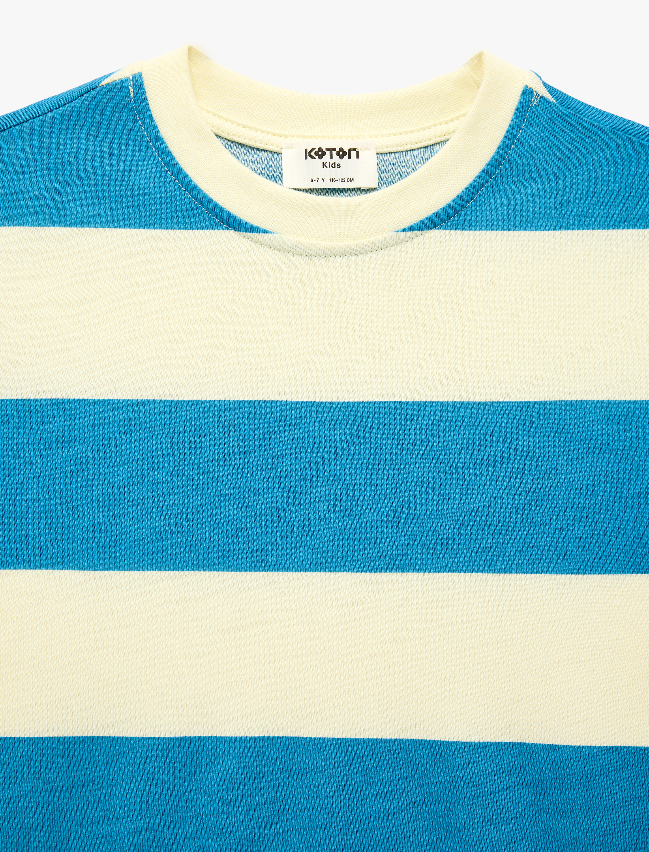  Erkek Çocuk Bisiklet Yaka Kısa Kollu Pamuklu Çizgili Tişört