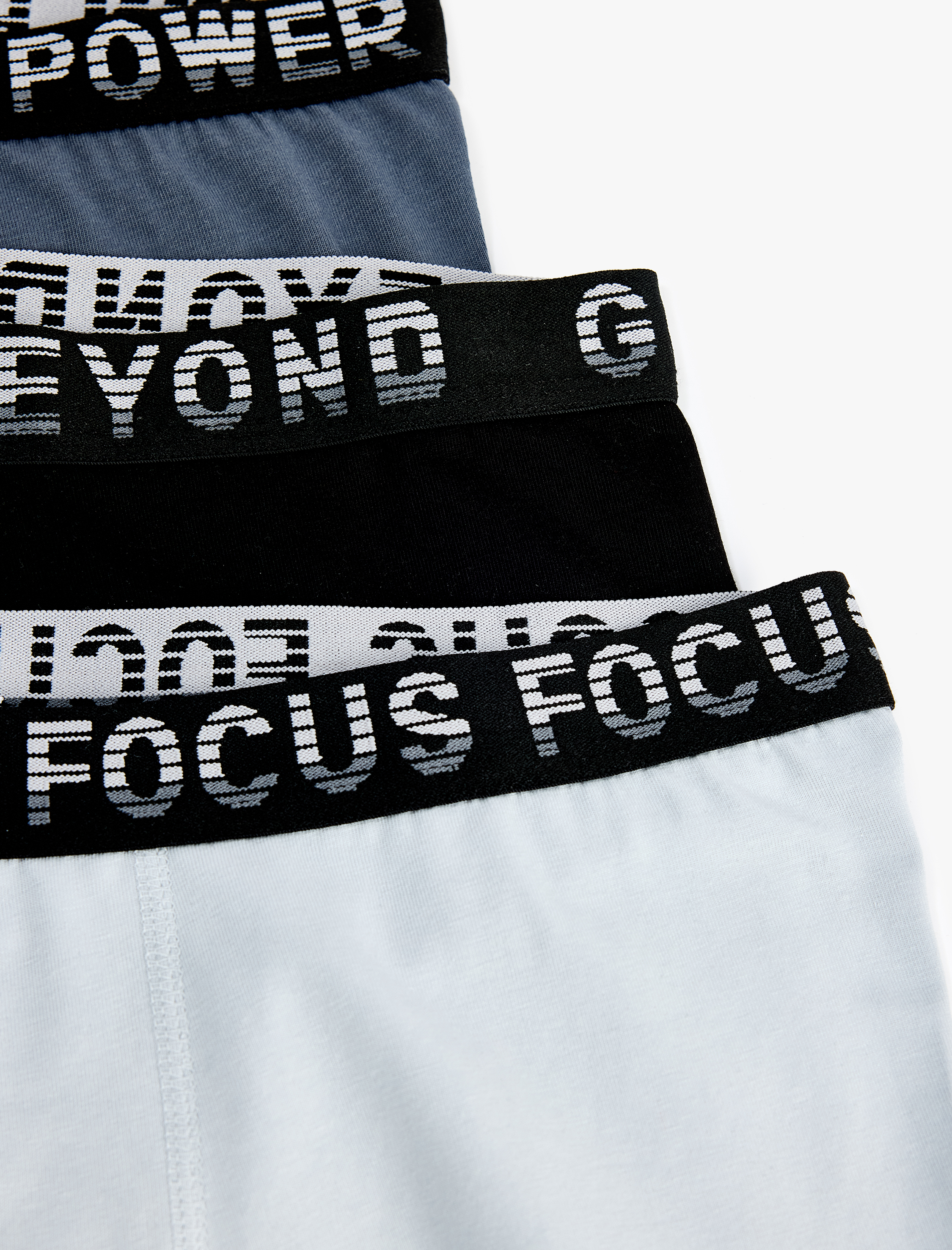   Pamuklu Baskılı Bel Detaylı 3'lü Boxer Seti