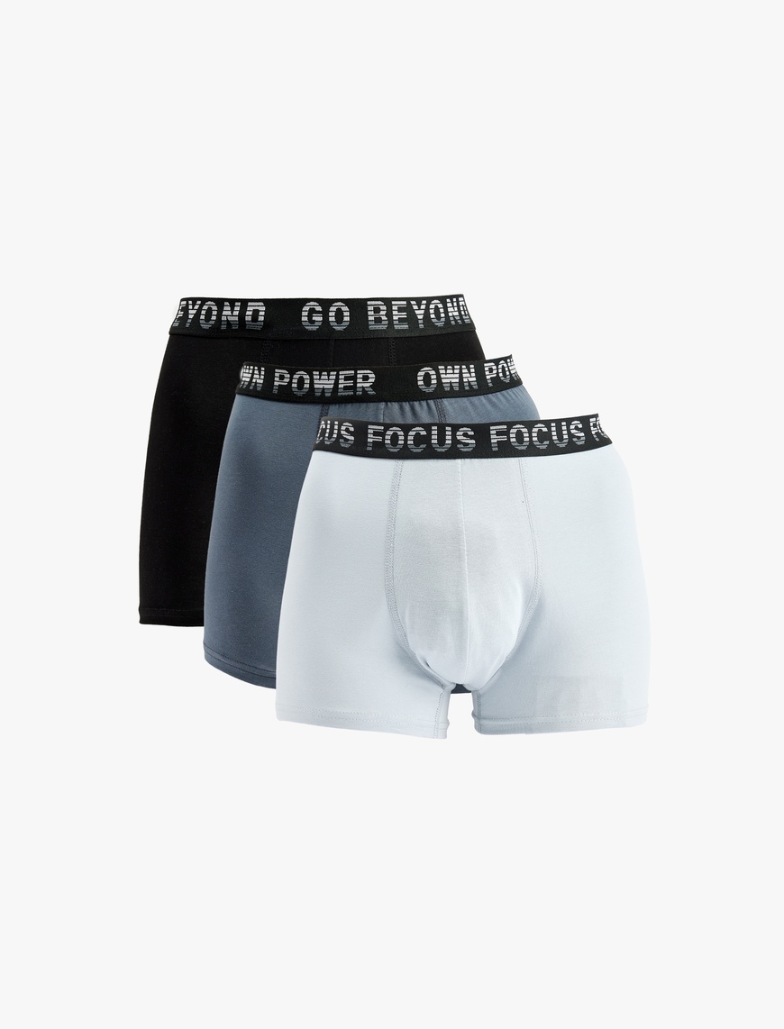 Koton Erkek Pamuklu Baskılı Bel Detaylı 3’lü Boxer Seti