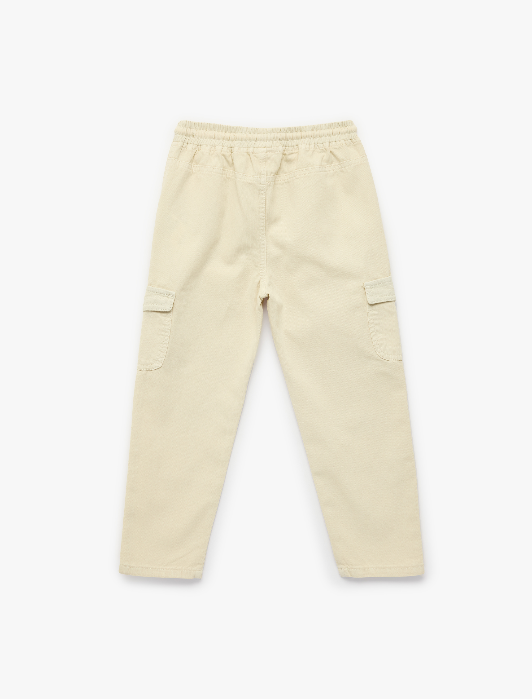  Erkek Bebek Pamuklu Beli Bağcıklı Gabardin Kargo Pantolon