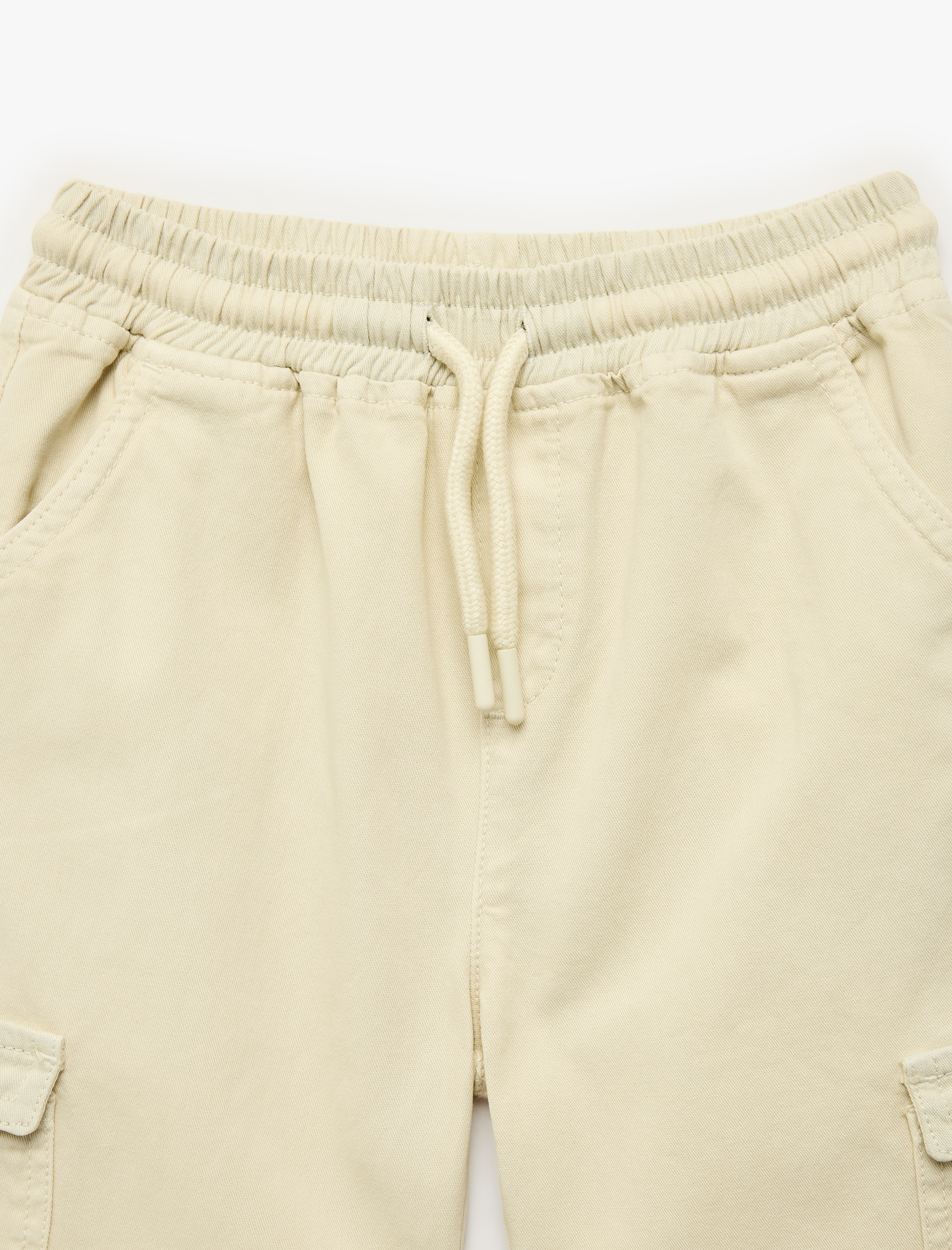  Erkek Bebek Pamuklu Beli Bağcıklı Gabardin Kargo Pantolon