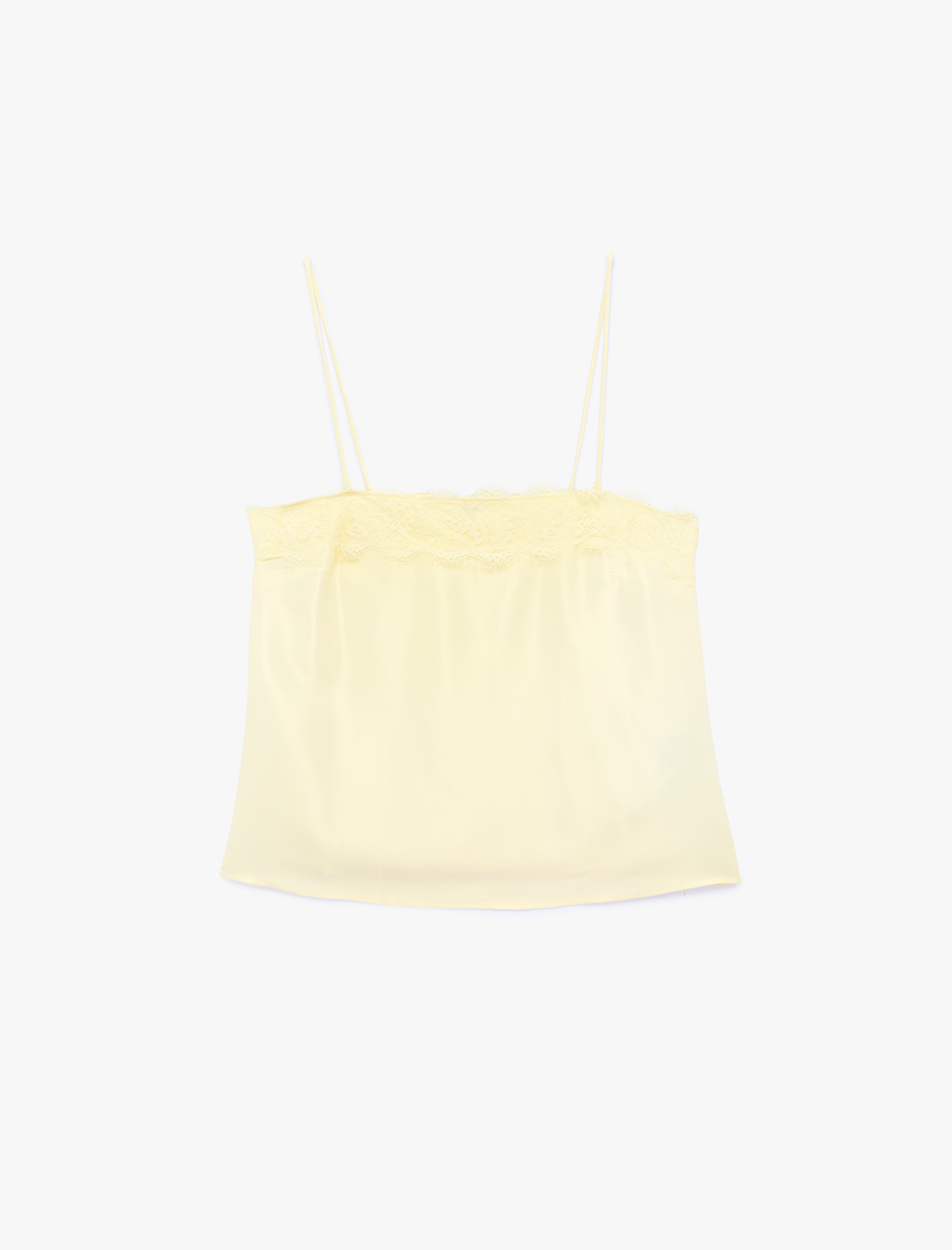   Dantel Detaylı Askılı Saten Bluz