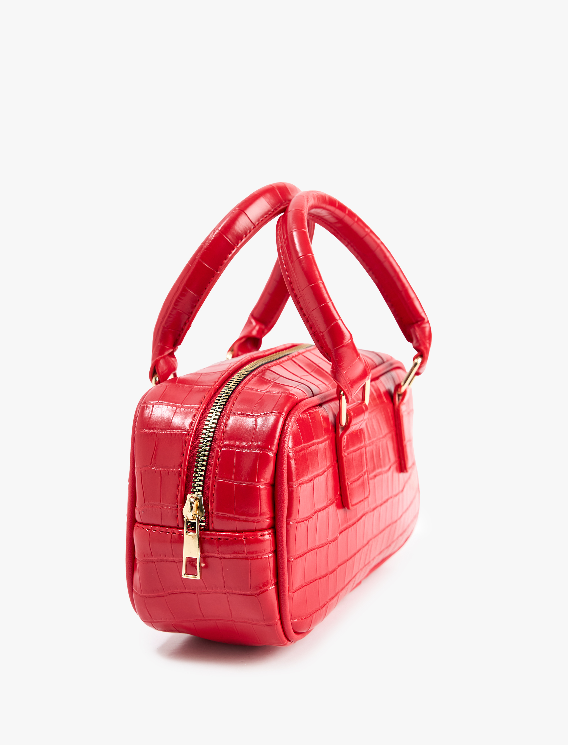  Kadın Krokodil Desenli Suni Deri Fermuarlı Metal Aksesuarlı Çapraz Çanta