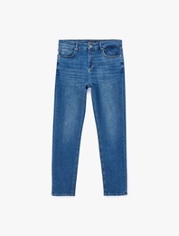 Normal Bel Pamuklu Slim Fit Jean Pantolon - Brad Jean