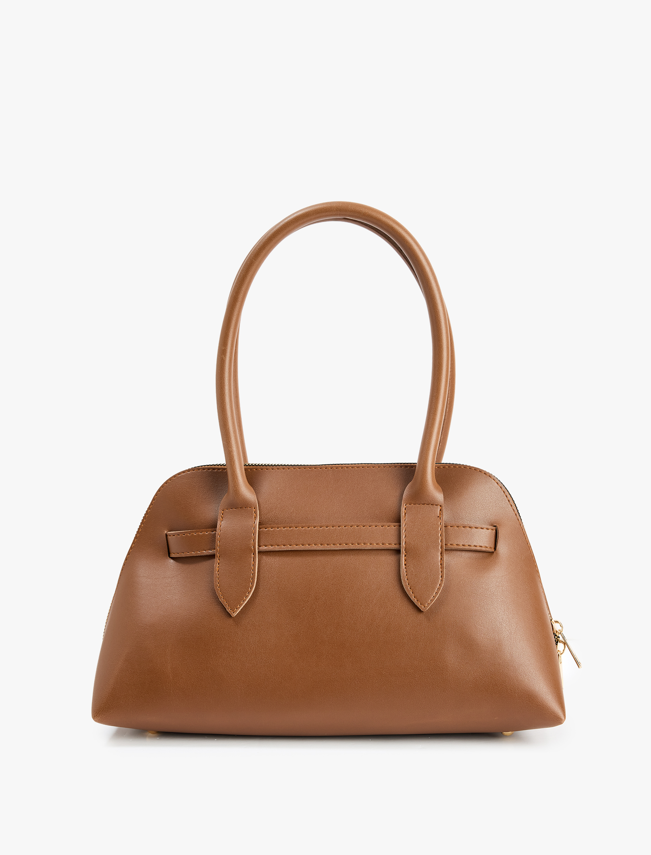  Kadın Suni Deri Metal Aksesuarlı Fermuarlı El Çantası