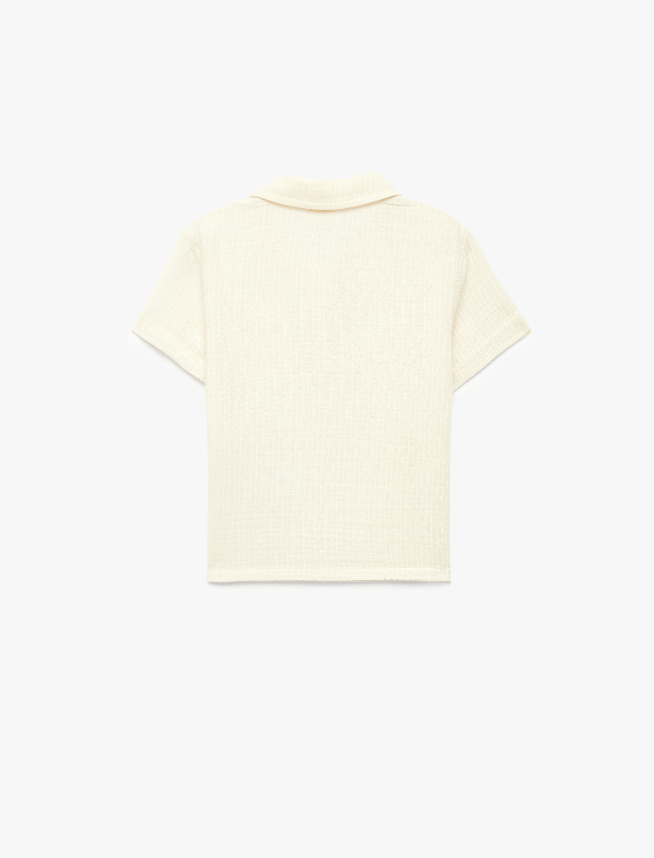  Erkek Bebek Pamuklu Yarım Kısa Kollu İtalyan Yaka Gömlek