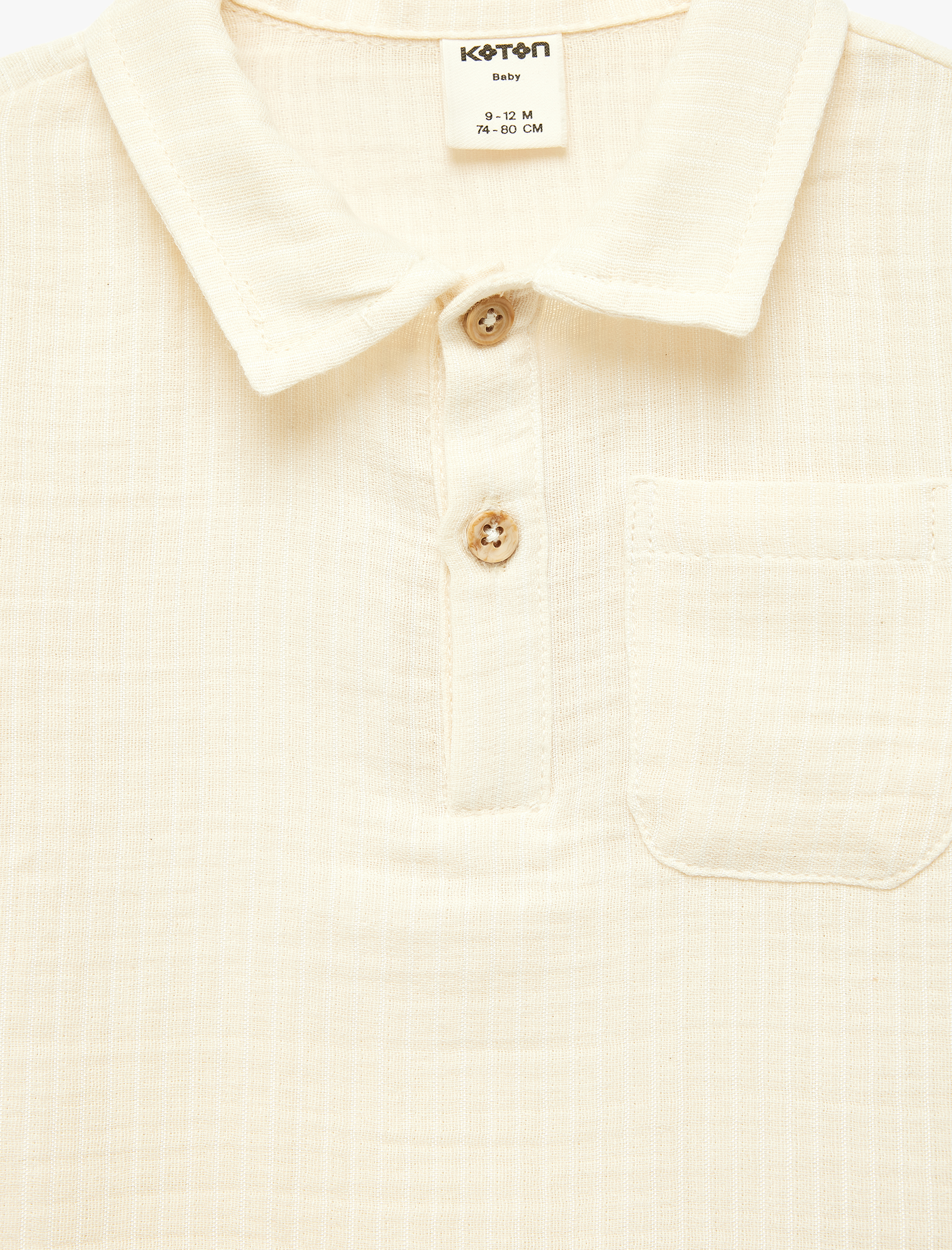  Erkek Bebek Pamuklu Yarım Kısa Kollu İtalyan Yaka Gömlek