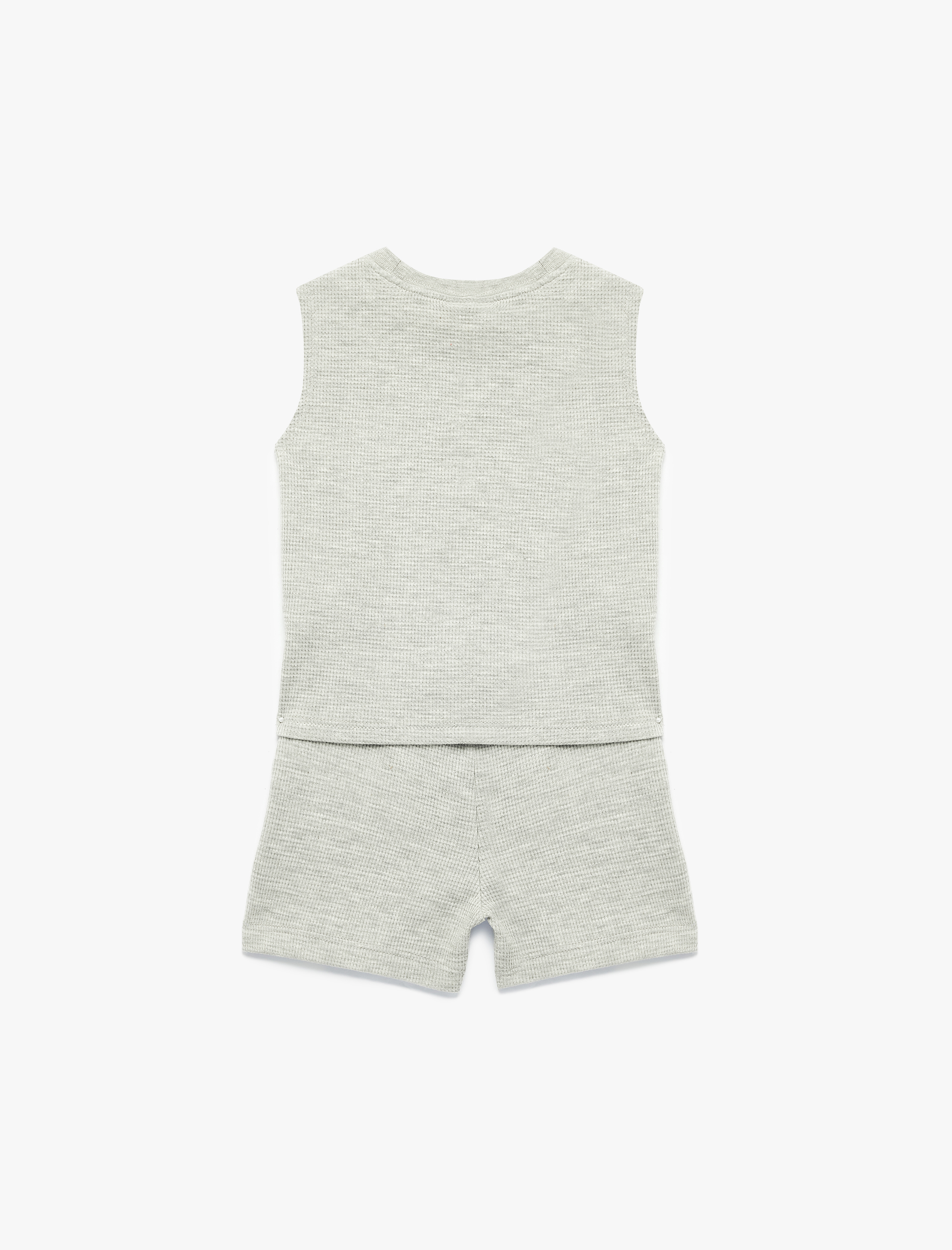  Erkek Bebek Pamuklu Baskılı Atlet ve Şort Takım - 2'li Set