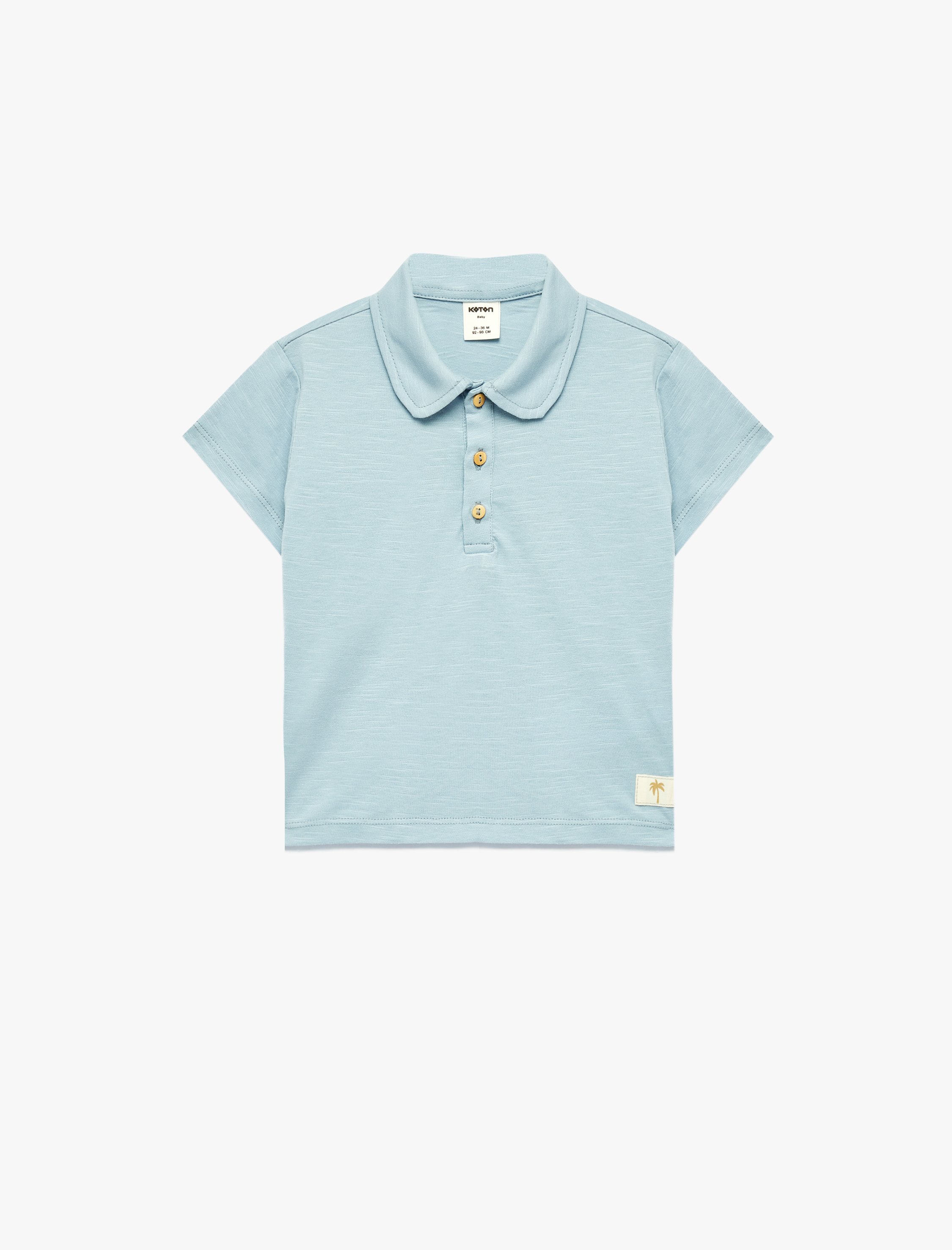  Erkek Bebek Pamuklu Düğmeli Kısa Kollu Polo Yaka Tişört