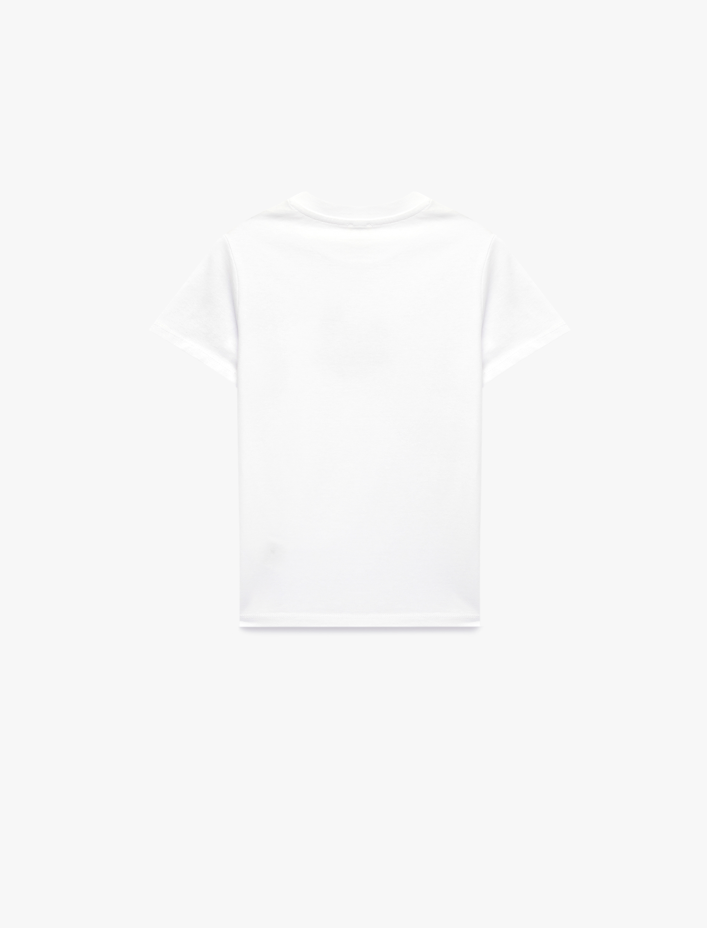  Erkek Çocuk Pamuklu Kısa Kollu Bisiklet Yaka Baskılı Tişört