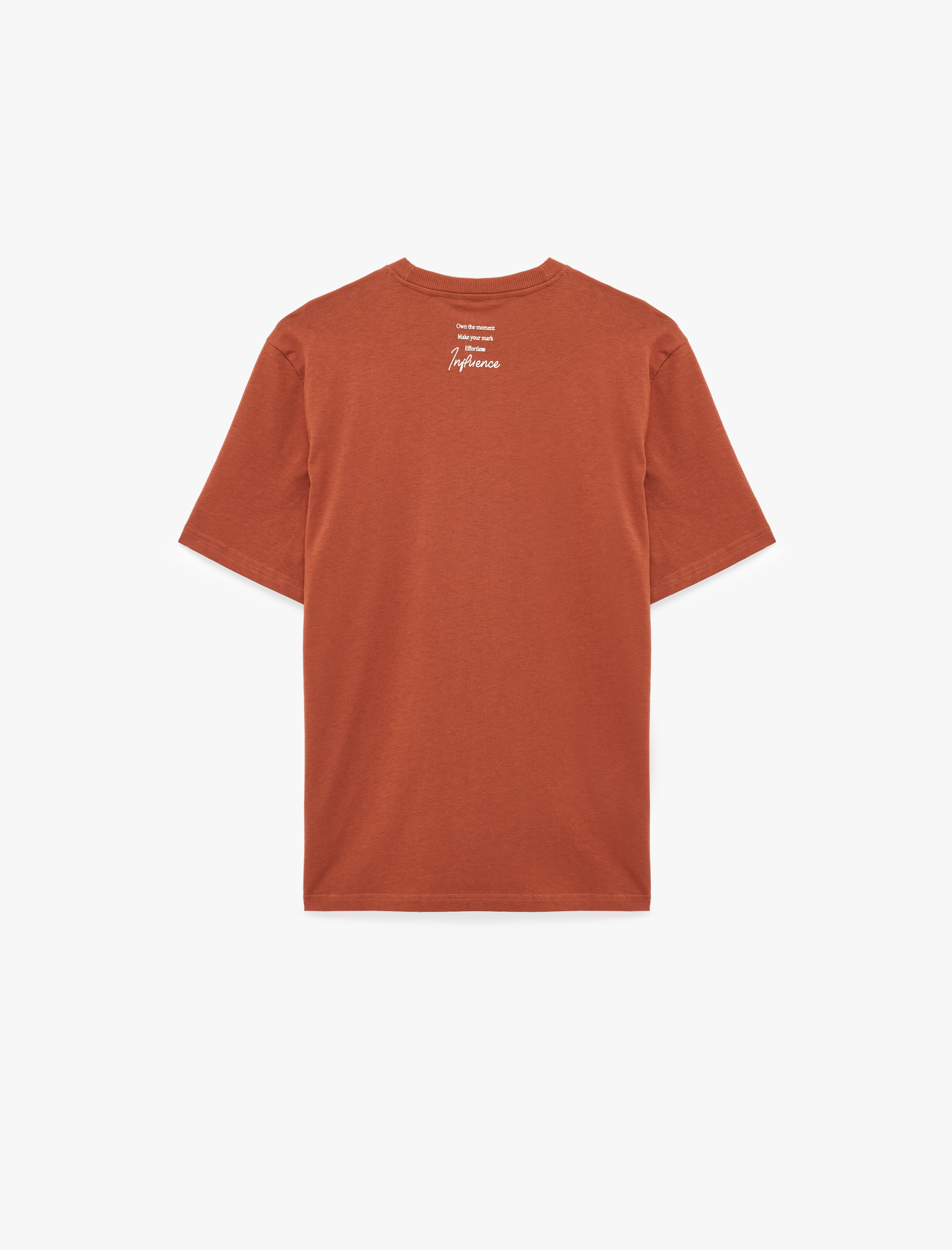   Regular Fit Kısa Kollu Bisiklet Yaka Pamuklu Baskılı Tişört