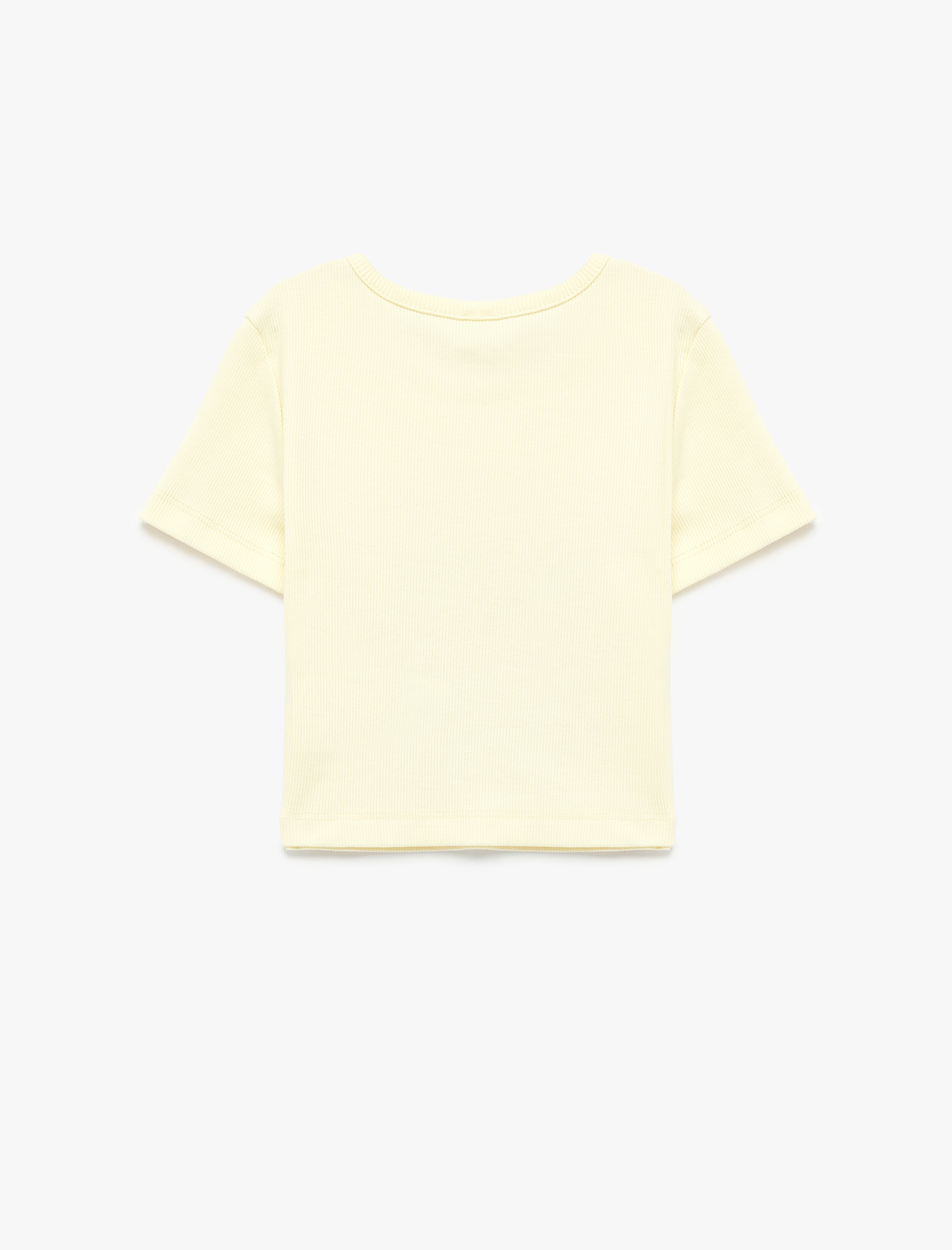  Kız Çocuk Baskılı Kısa Kollu Bisiklet Yaka Pamuklu Tişört