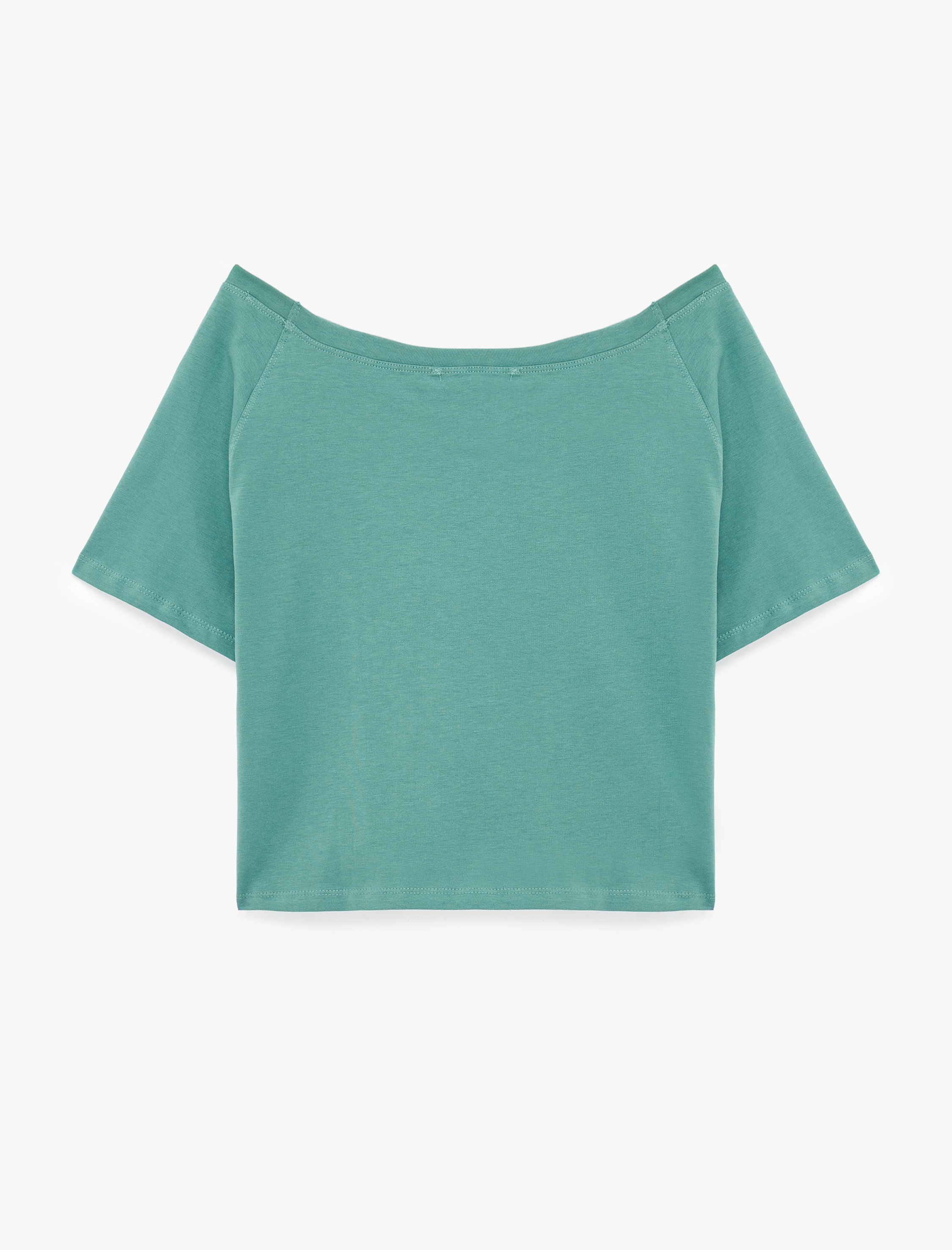   Pamuklu Kayık Yaka Kısa Kollu Baskılı Oversize Spor Tişört