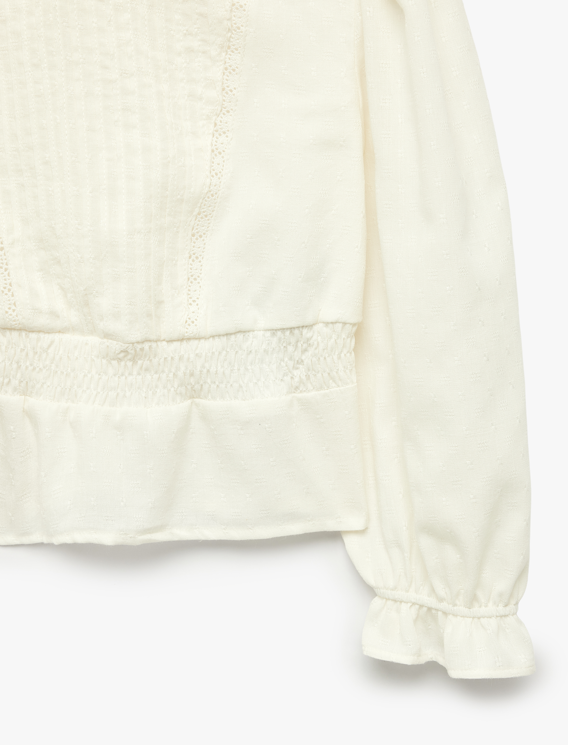  Kız Çocuk Uzun Kollu Kare Yaka Viskon Karışımlı Fırfırlı Bluz