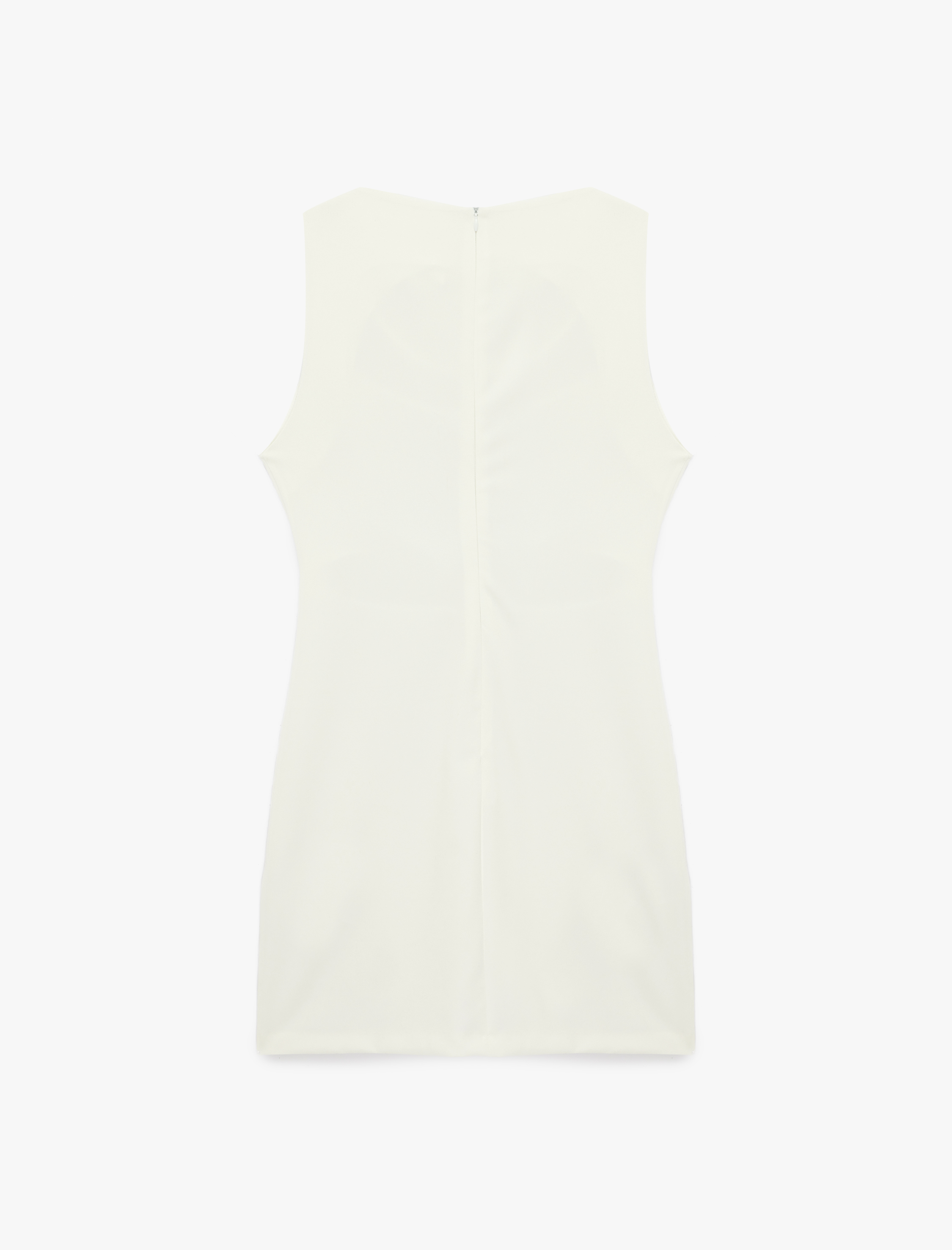   Bisiklet Yaka A Kesim Aksesuar Detaylı Kolsuz Mini Elbise