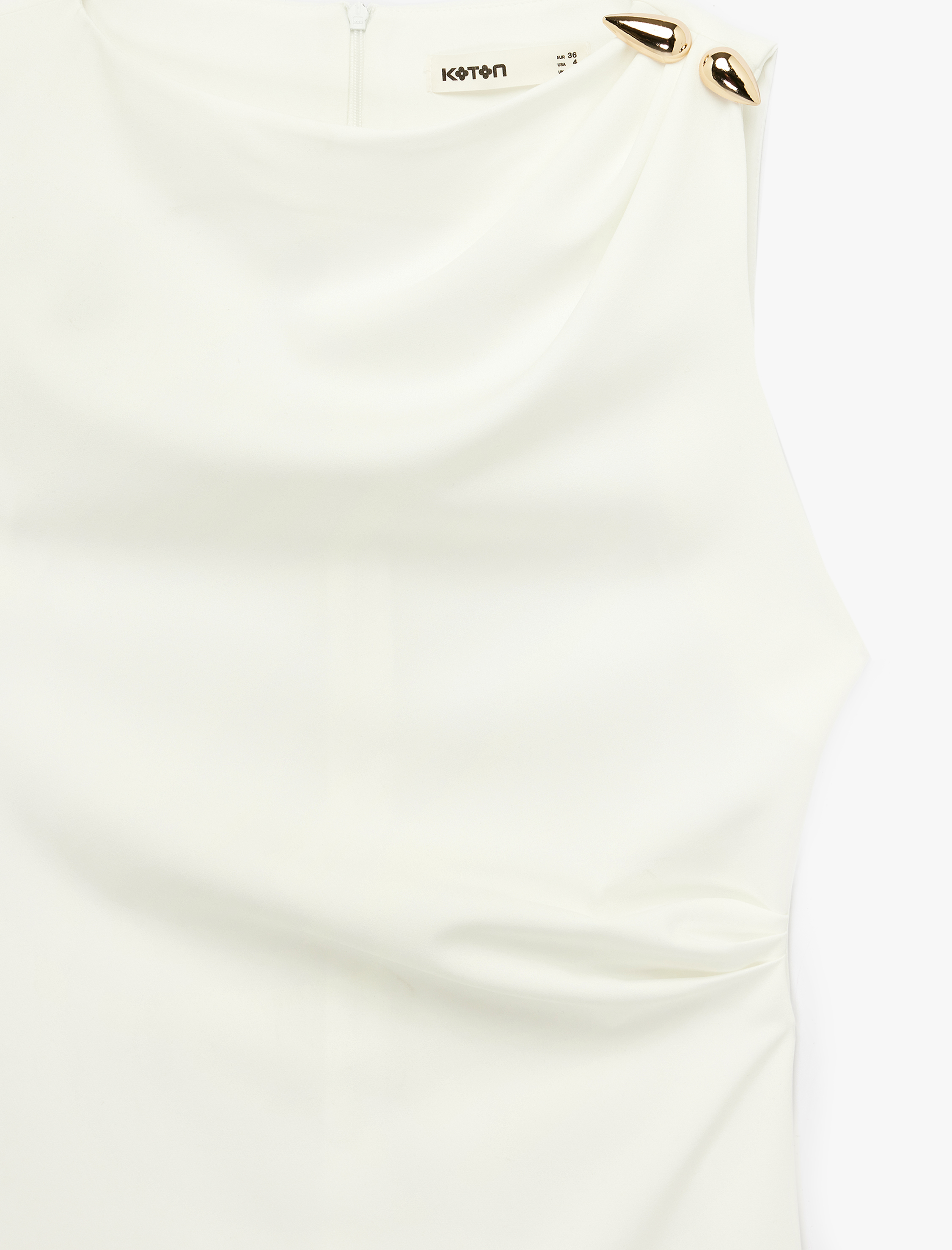   Bisiklet Yaka A Kesim Aksesuar Detaylı Kolsuz Mini Elbise