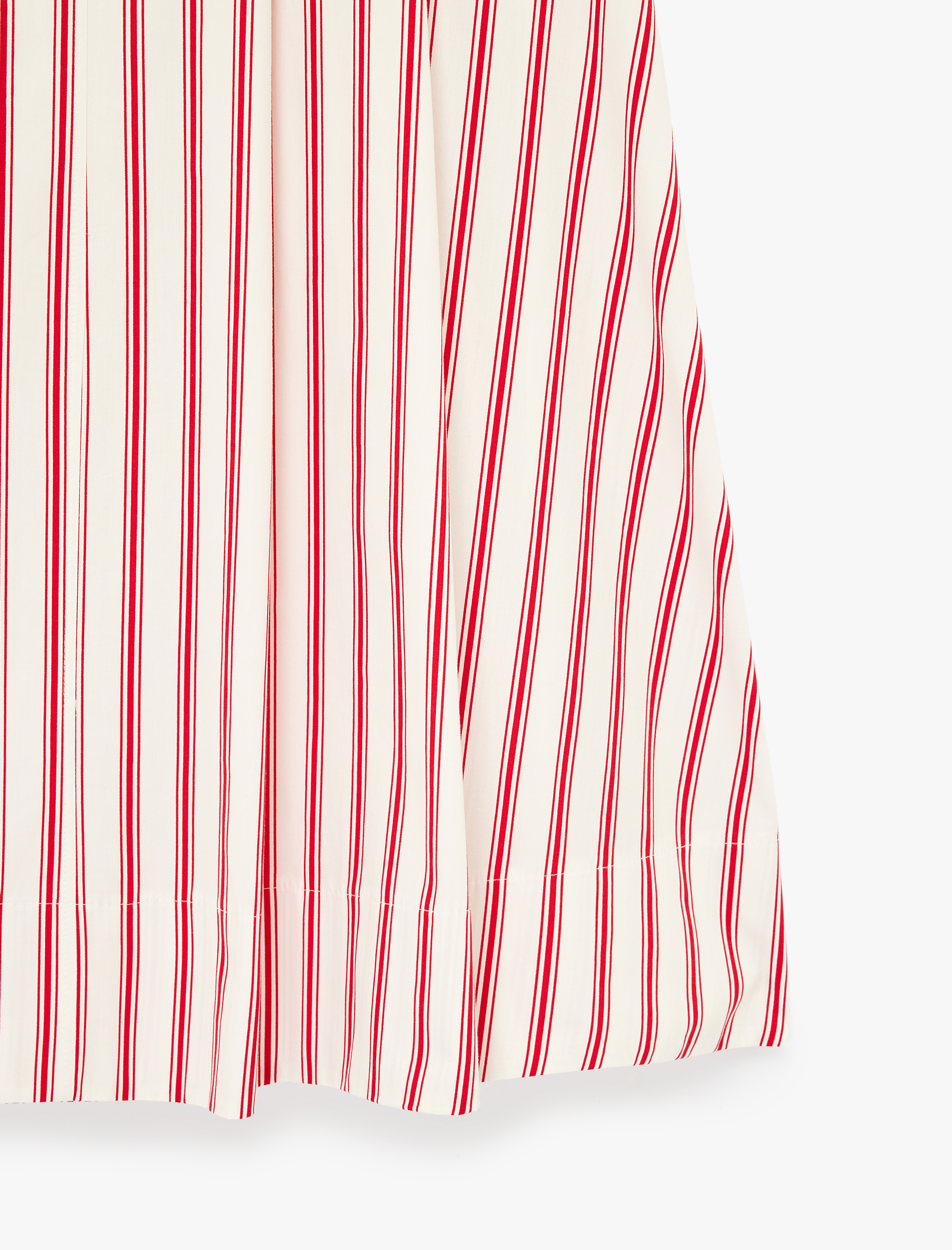   Pamuklu Cepli Kloş Midi Çizgili Poplin Etek