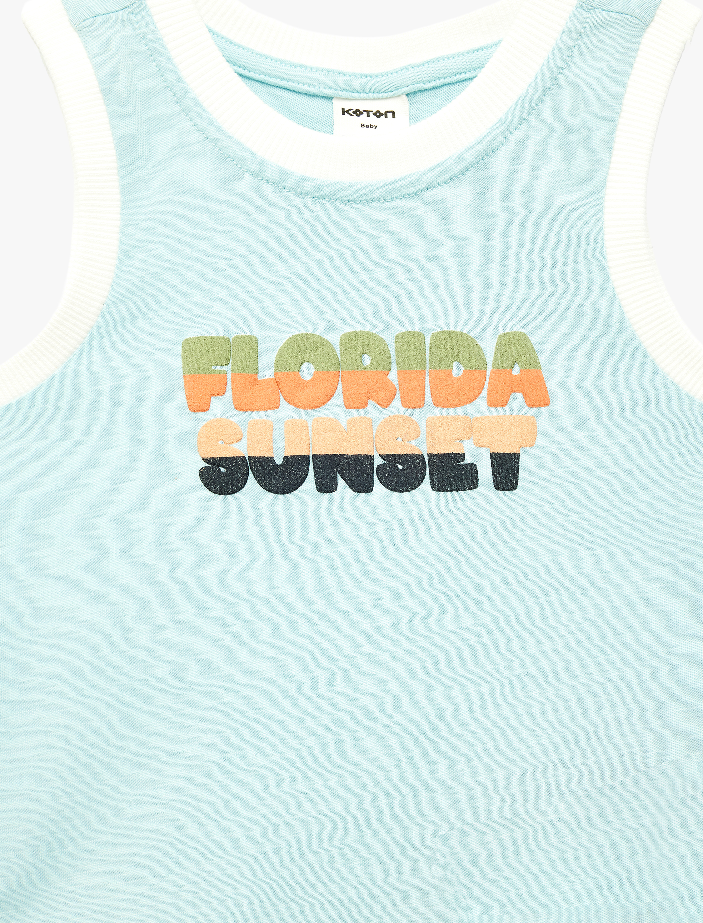  Erkek Bebek Pamuklu Kolsuz Bisiklet Yaka Baskılı Atlet