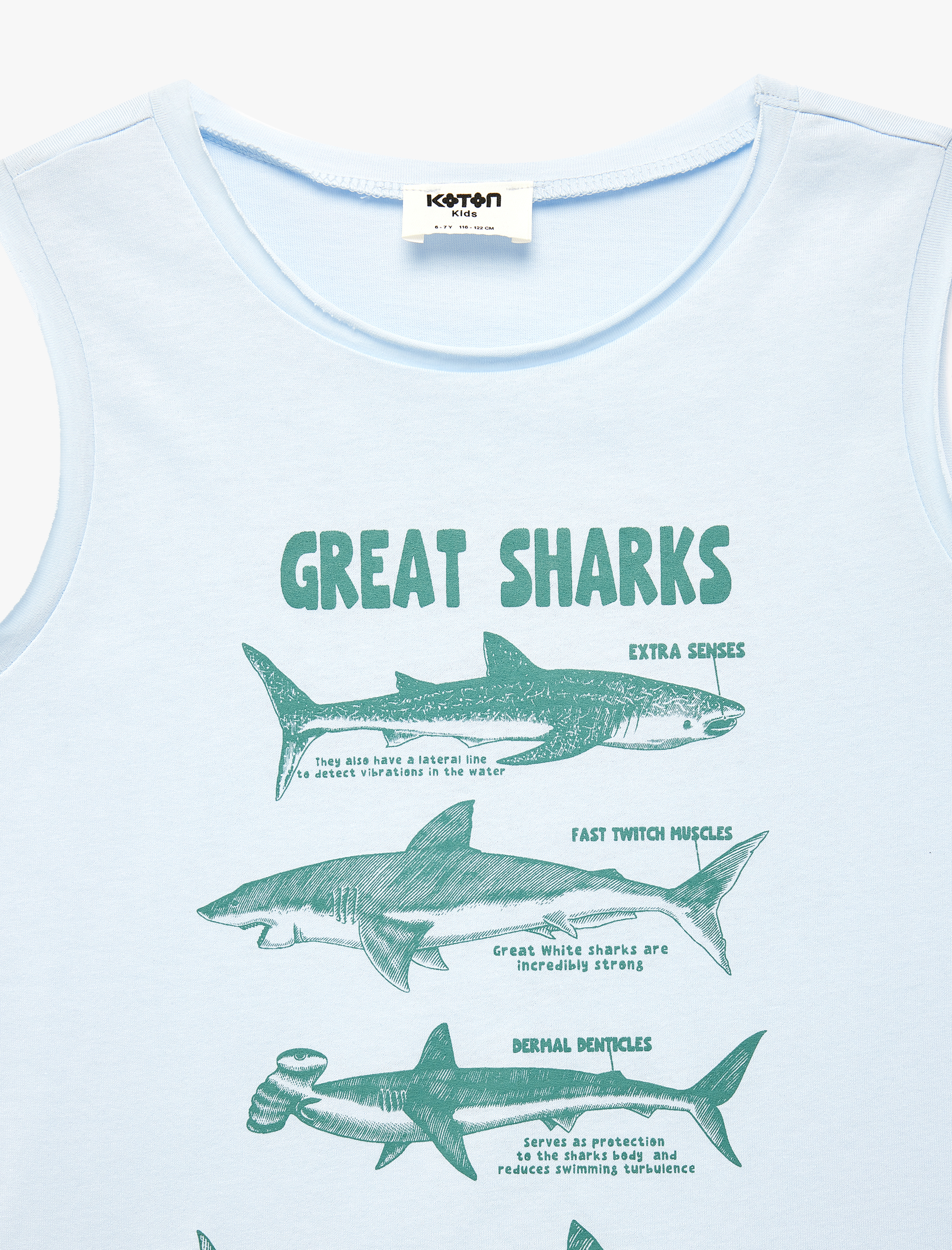  Erkek Çocuk Kolsuz Bisiklet Yaka Baskılı Pamuklu Atlet