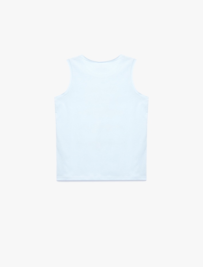 Erkek Çocuk Kolsuz Bisiklet Yaka Baskılı Pamuklu Atlet