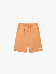 Beli Bağcıklı Cepli Pamuklu Şort