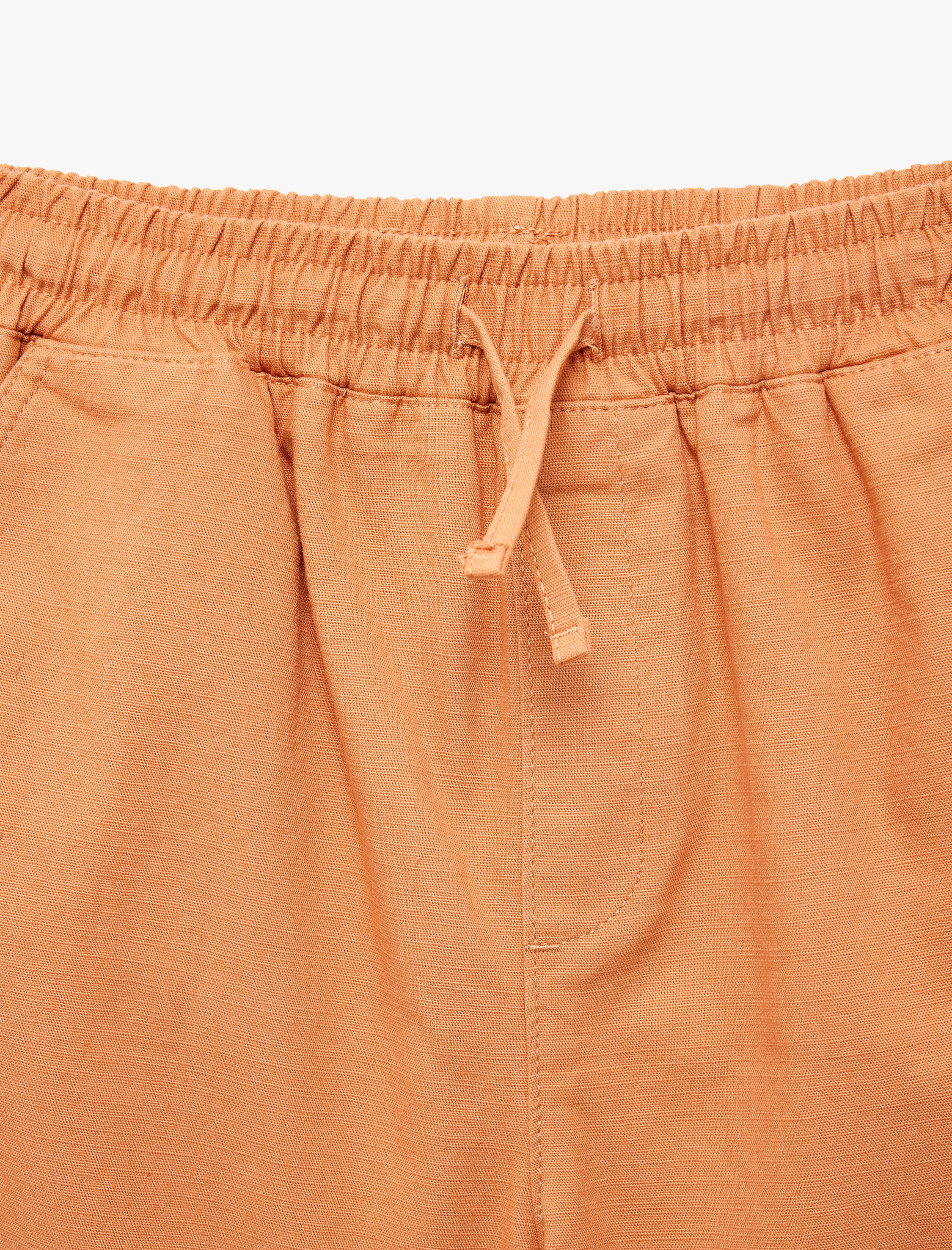  Erkek Çocuk Beli Bağcıklı Cepli Pamuklu Şort