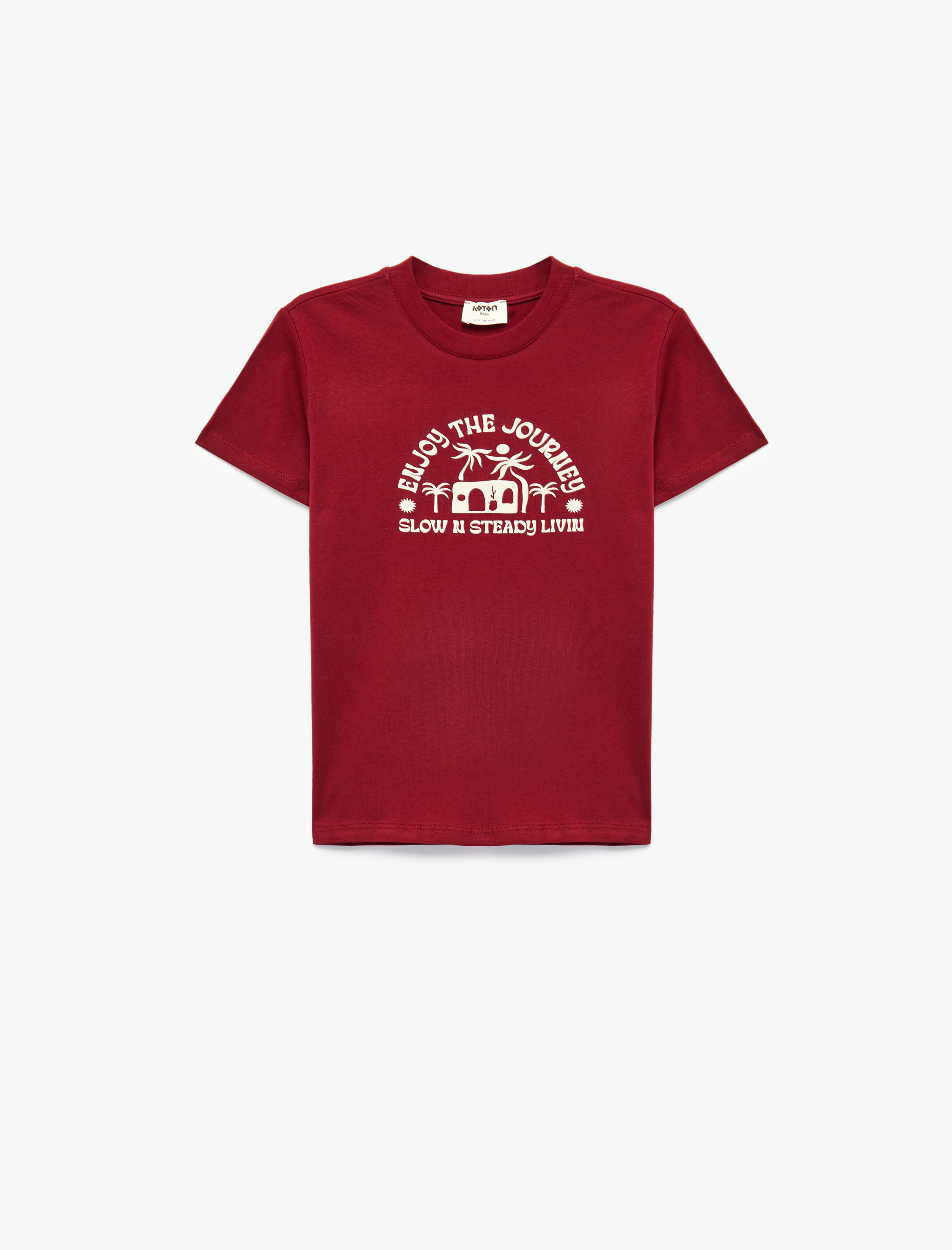  Erkek Çocuk Pamuklu Kısa Kollu Bisiklet Yaka Baskılı Tişört