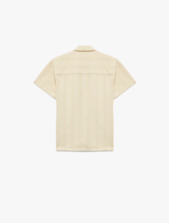 Erkek Çocuk Pamuklu Cep Detaylı Devrik Yaka Kısa Kollu Gömlek