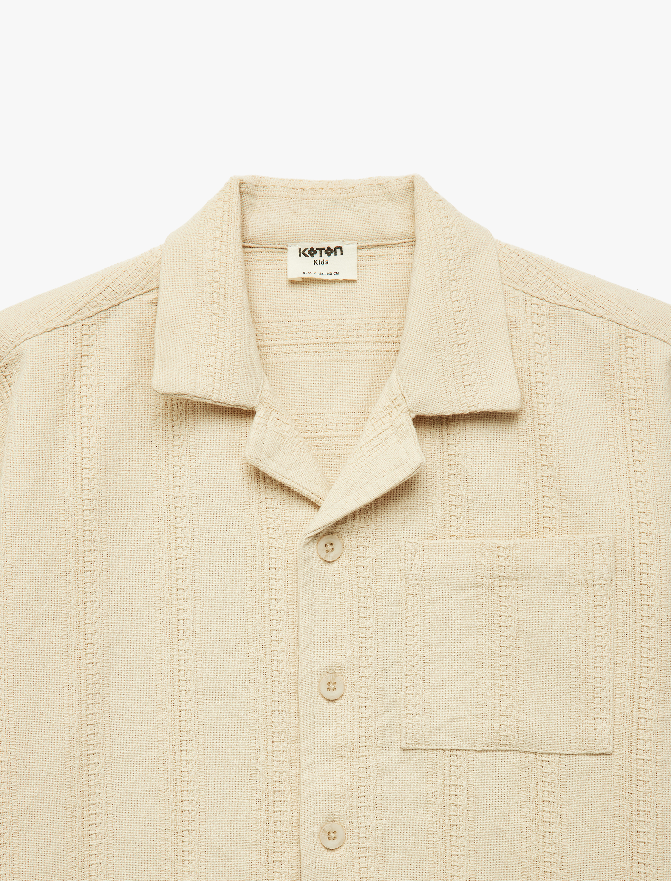  Erkek Çocuk Pamuklu Cep Detaylı Devrik Yaka Kısa Kollu Gömlek