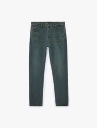 Normal Bel Pamuklu Slim Fit Jean Pantolon - Brad Jean