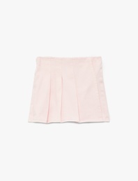 Pamuklu Pileli Şort Etek