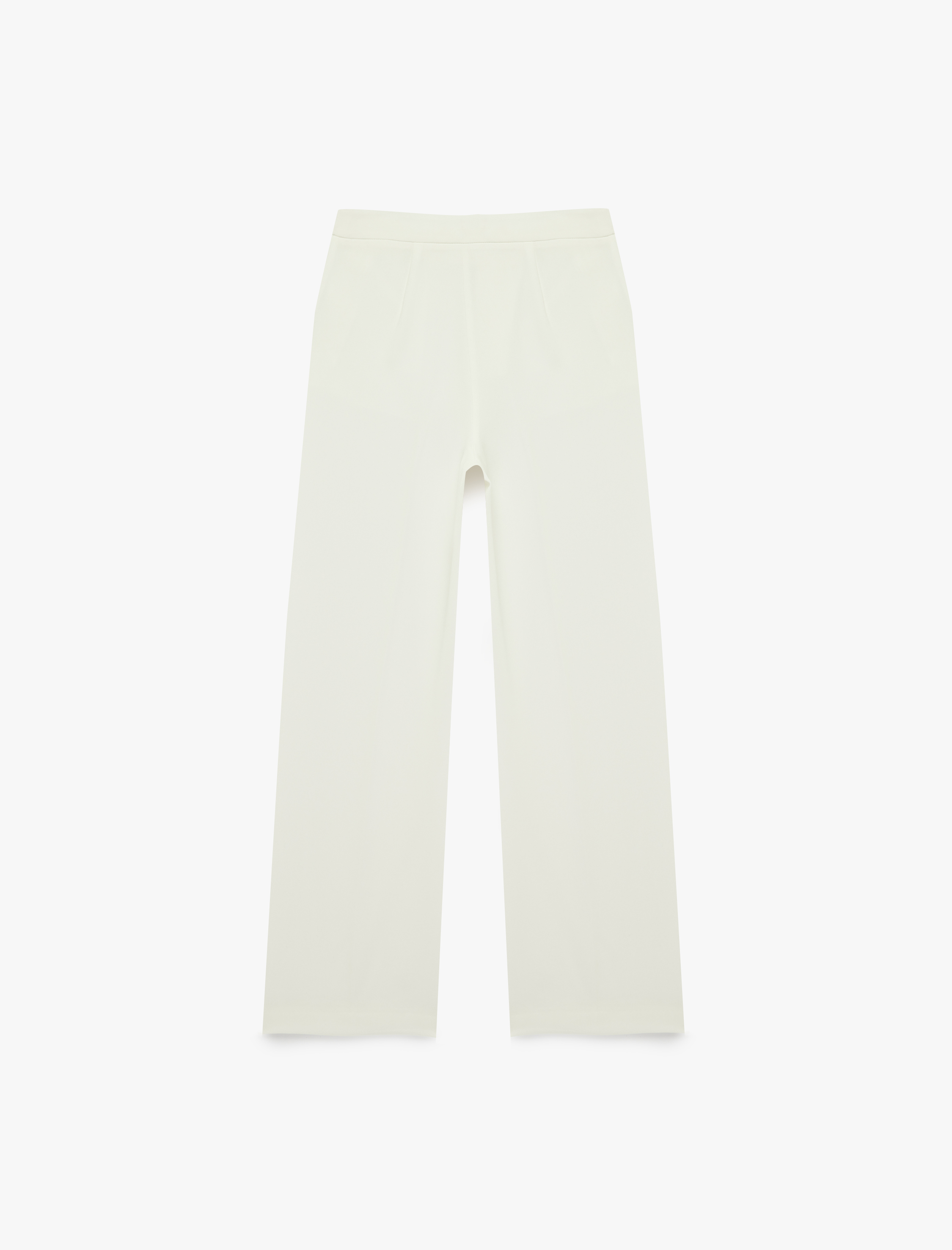   Yüksek Bel Cep Detaylı Krep Kumaş Geniş Paça Pantolon