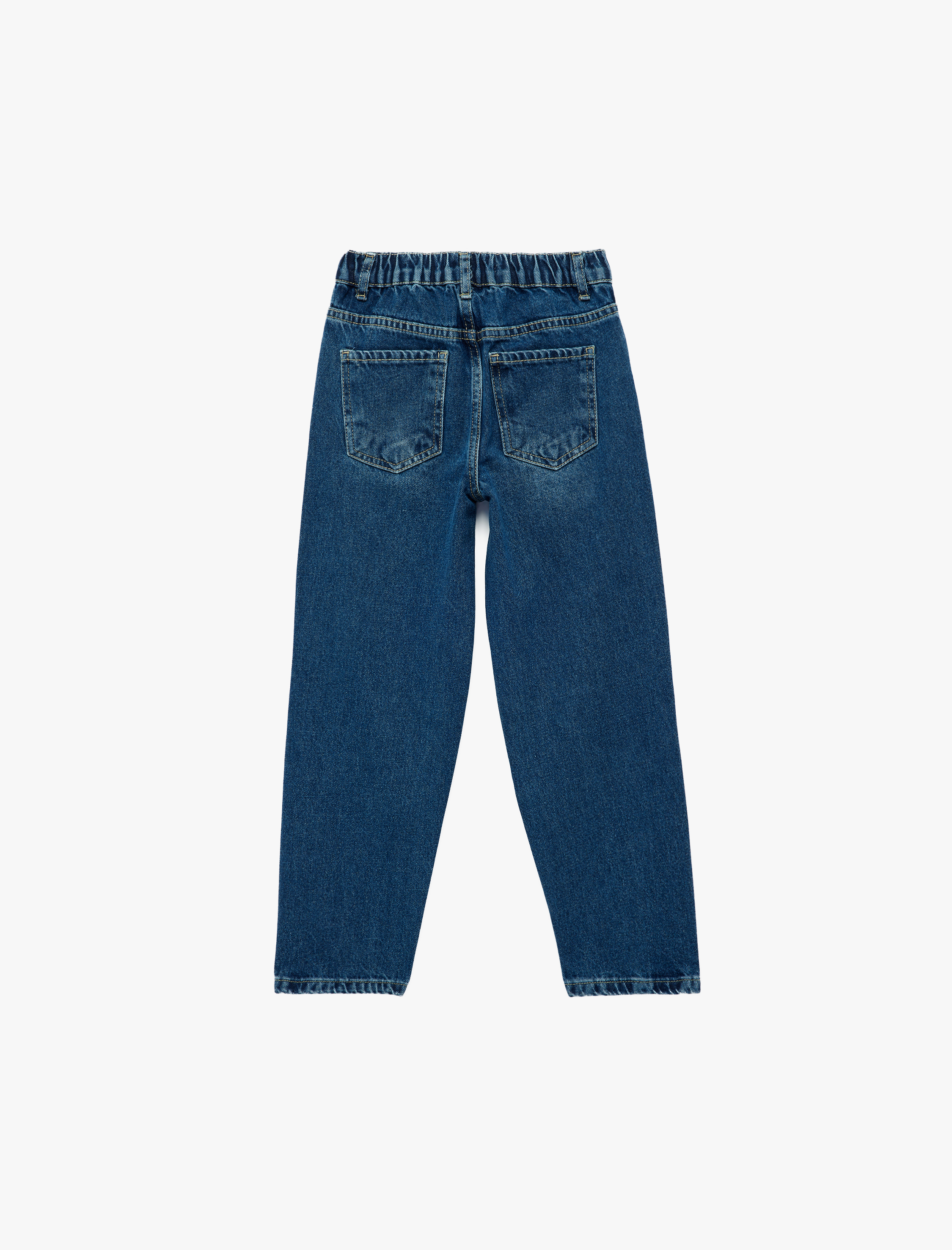  Erkek Çocuk Pamuklu Cepli Beli Lastikli Rahat Kesim Denim Pantolon