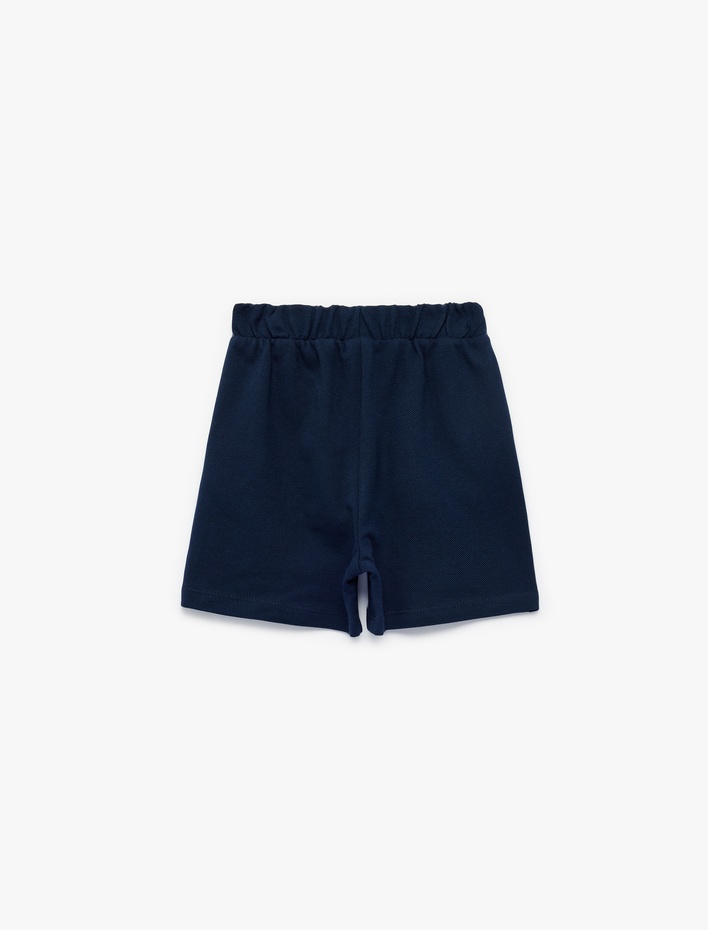Erkek Bebek Pamuklu Cep Detaylı Beli Lastikli Basic Şort