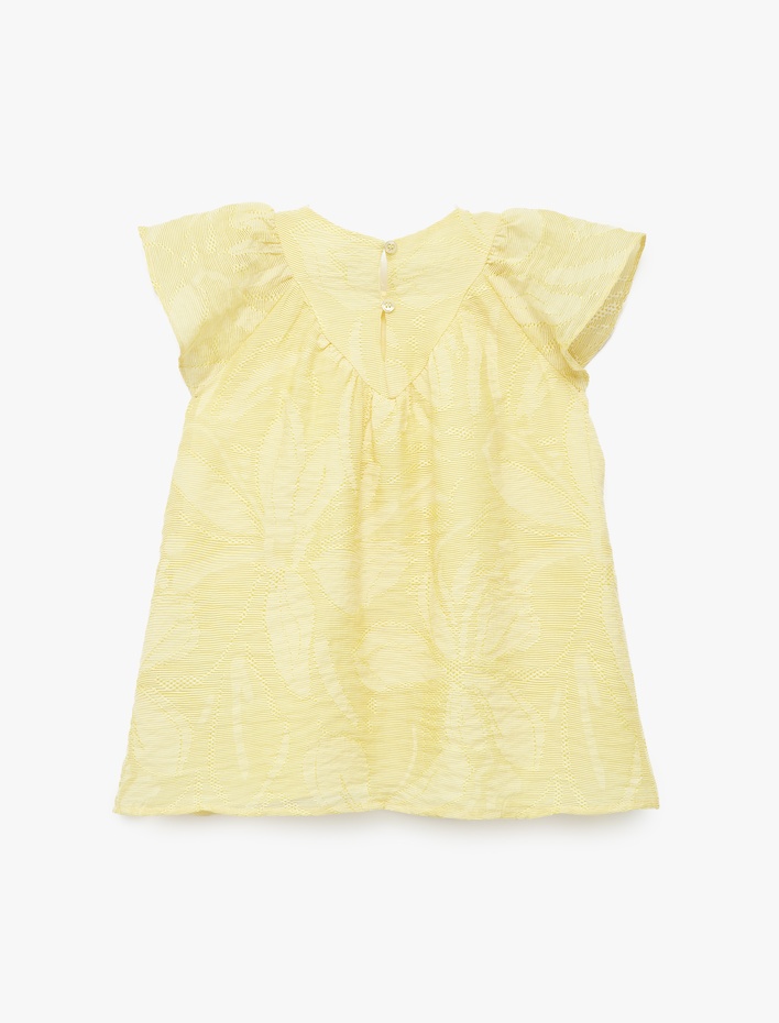 Kız Bebek A Kesim Kısa Kollu Bisiklet Yaka Viskon Karışımlı Fiyonklu Elbise