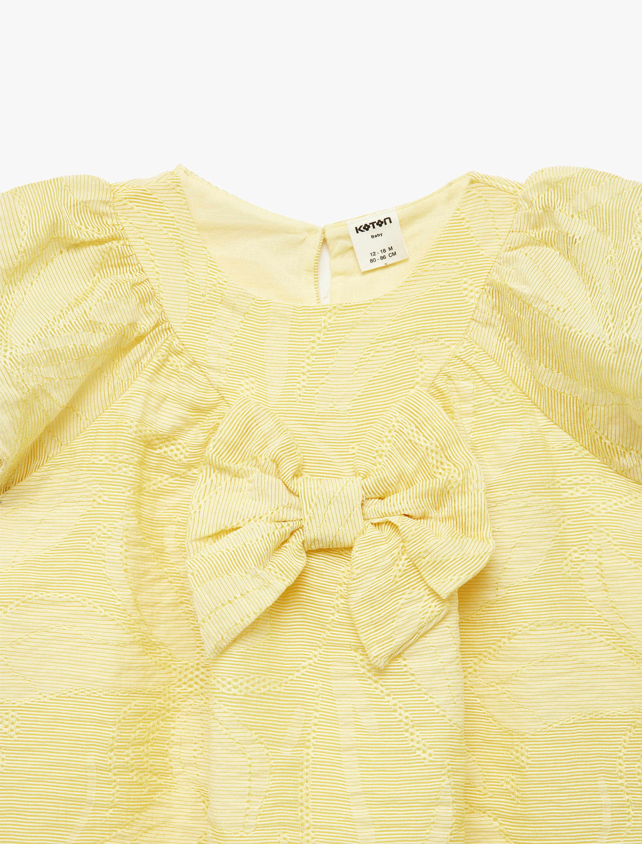  Kız Bebek A Kesim Kısa Kollu Bisiklet Yaka Viskon Karışımlı Fiyonklu Elbise