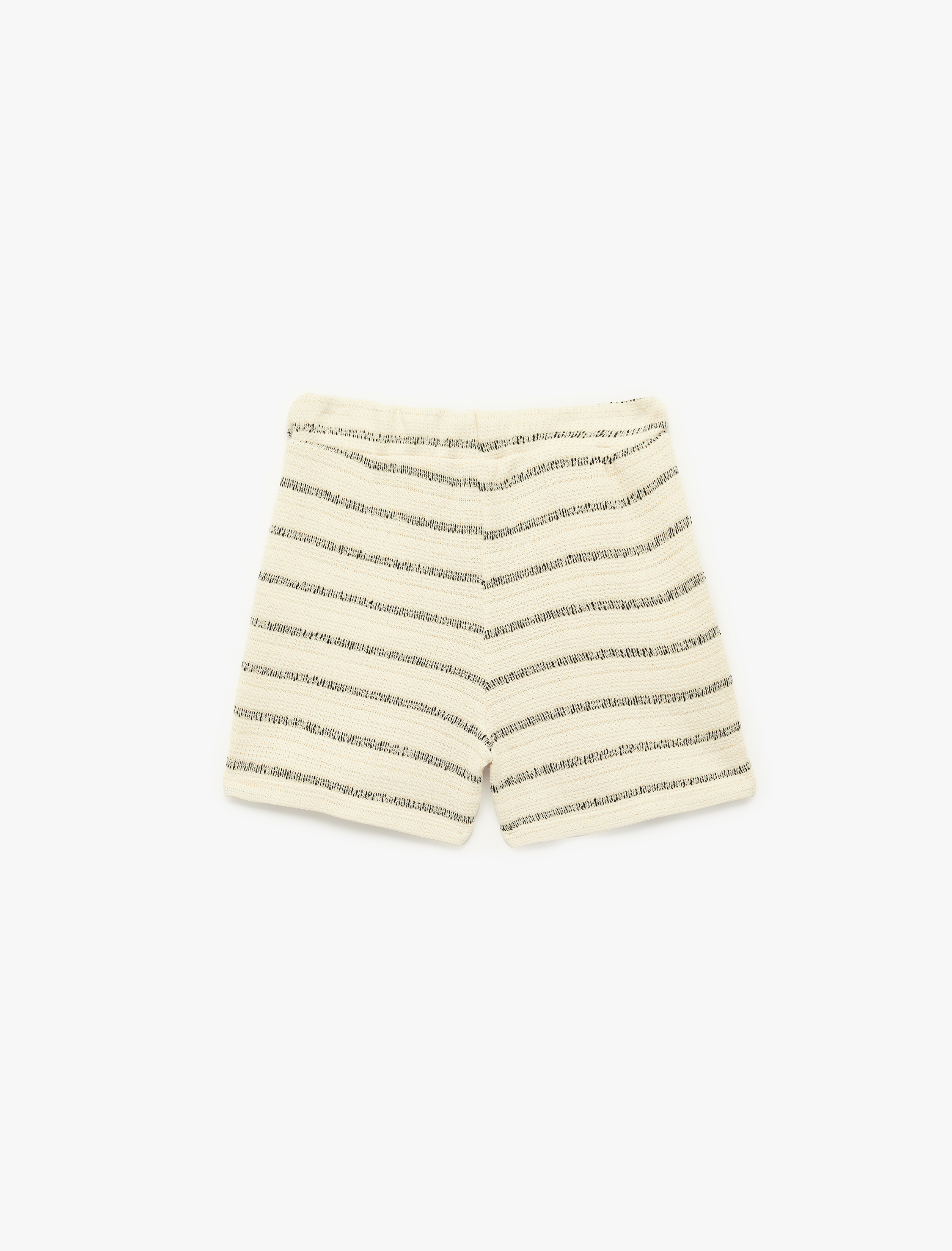  Erkek Bebek Beli Lastikli Cep Detaylı Pamuklu Çizgili Şort