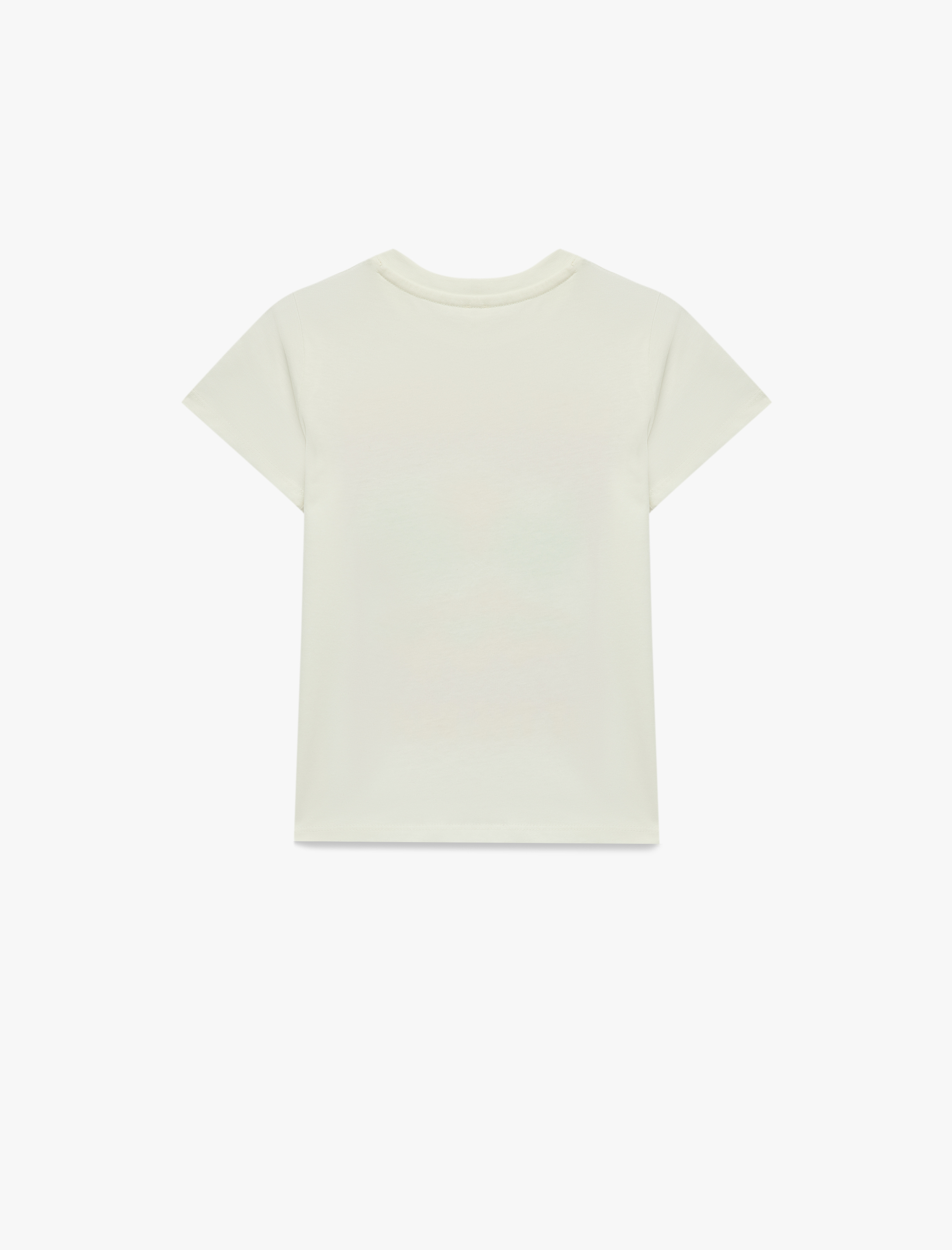  Kız Çocuk Baskılı Kısa Kollu Bisiklet Yaka Pamuklu Tişört