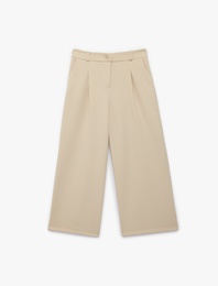 Beli Ayarlanabilir Lastikli pileli Geniş Paça Pantolon