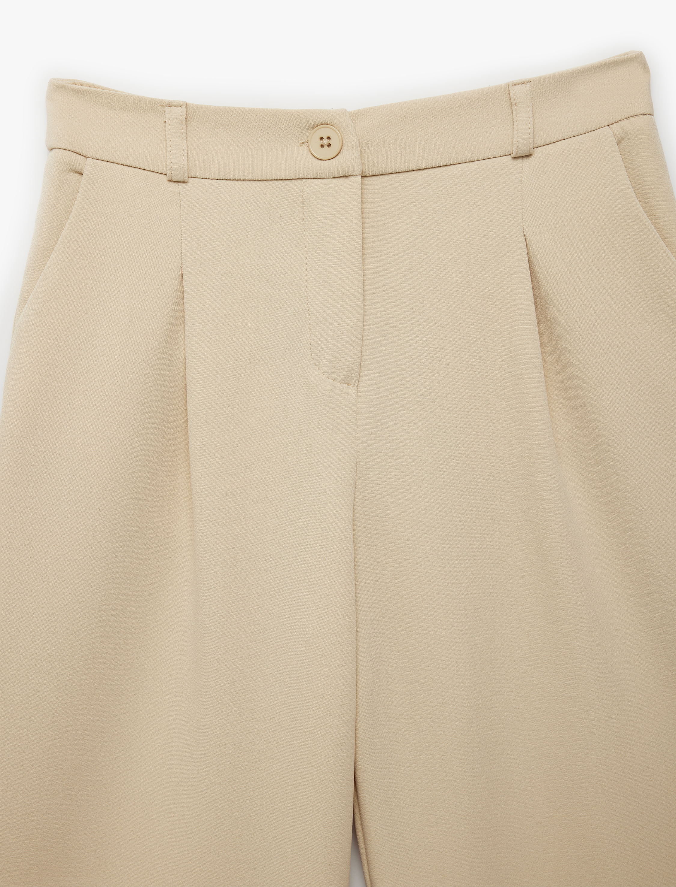  Kız Çocuk Beli Ayarlanabilir Lastikli pileli Geniş Paça Pantolon